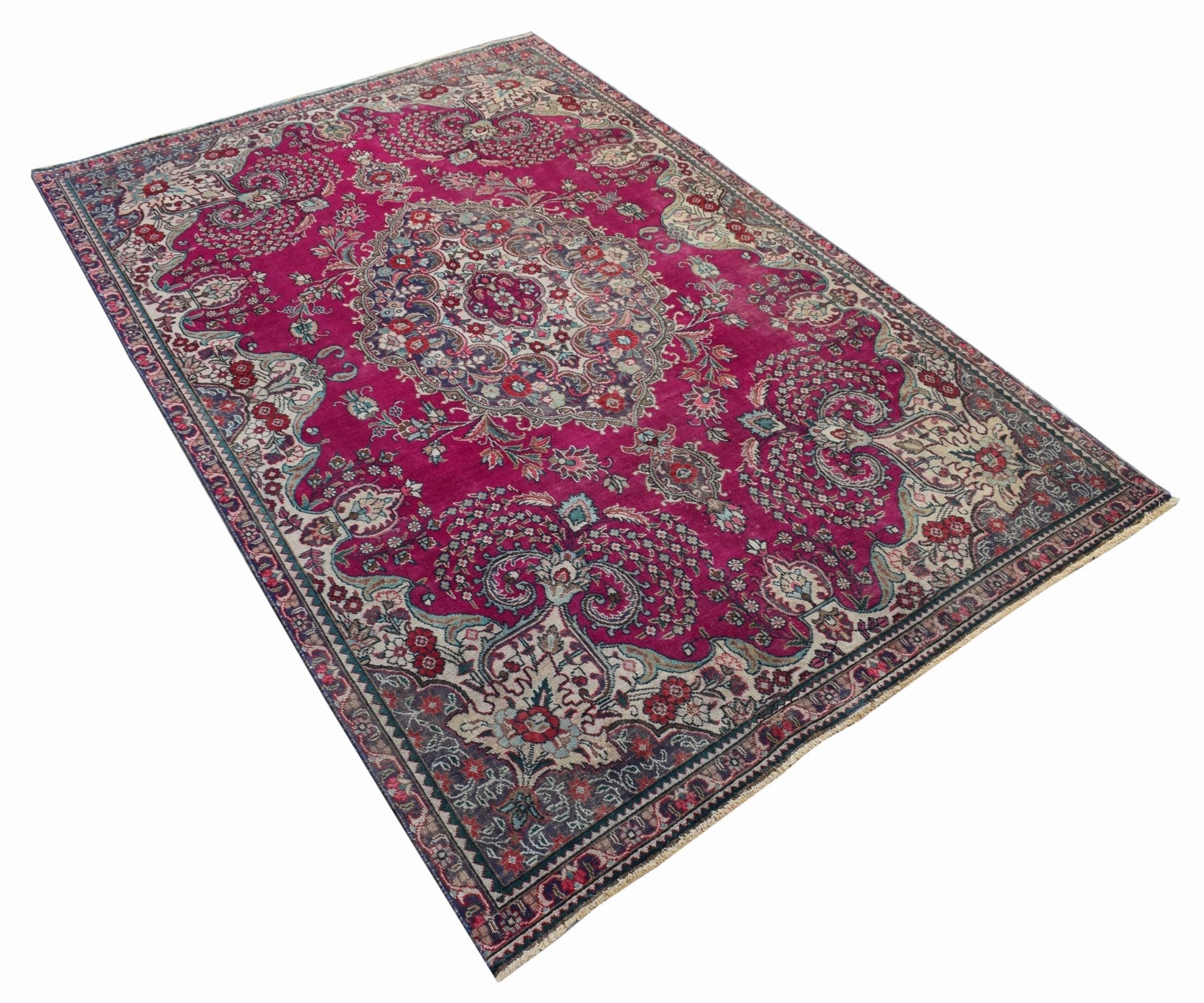 Handmade Vintage Persian Tabriz Rug | 314 x 211 cm | 10'3" x 6'9" - Najaf Rugs & Textile