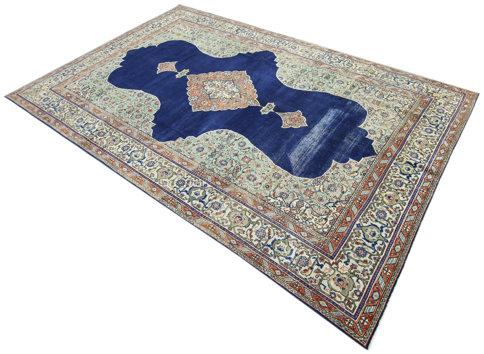 Handmade Vintage Persian Tabriz Rug | 326 x 200 cm | 10'8" x 6'7" - Najaf Rugs & Textile