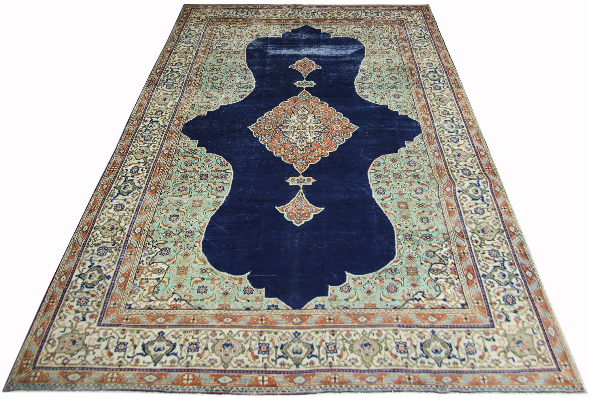Handmade Vintage Persian Tabriz Rug | 326 x 200 cm | 10'8" x 6'7" - Najaf Rugs & Textile