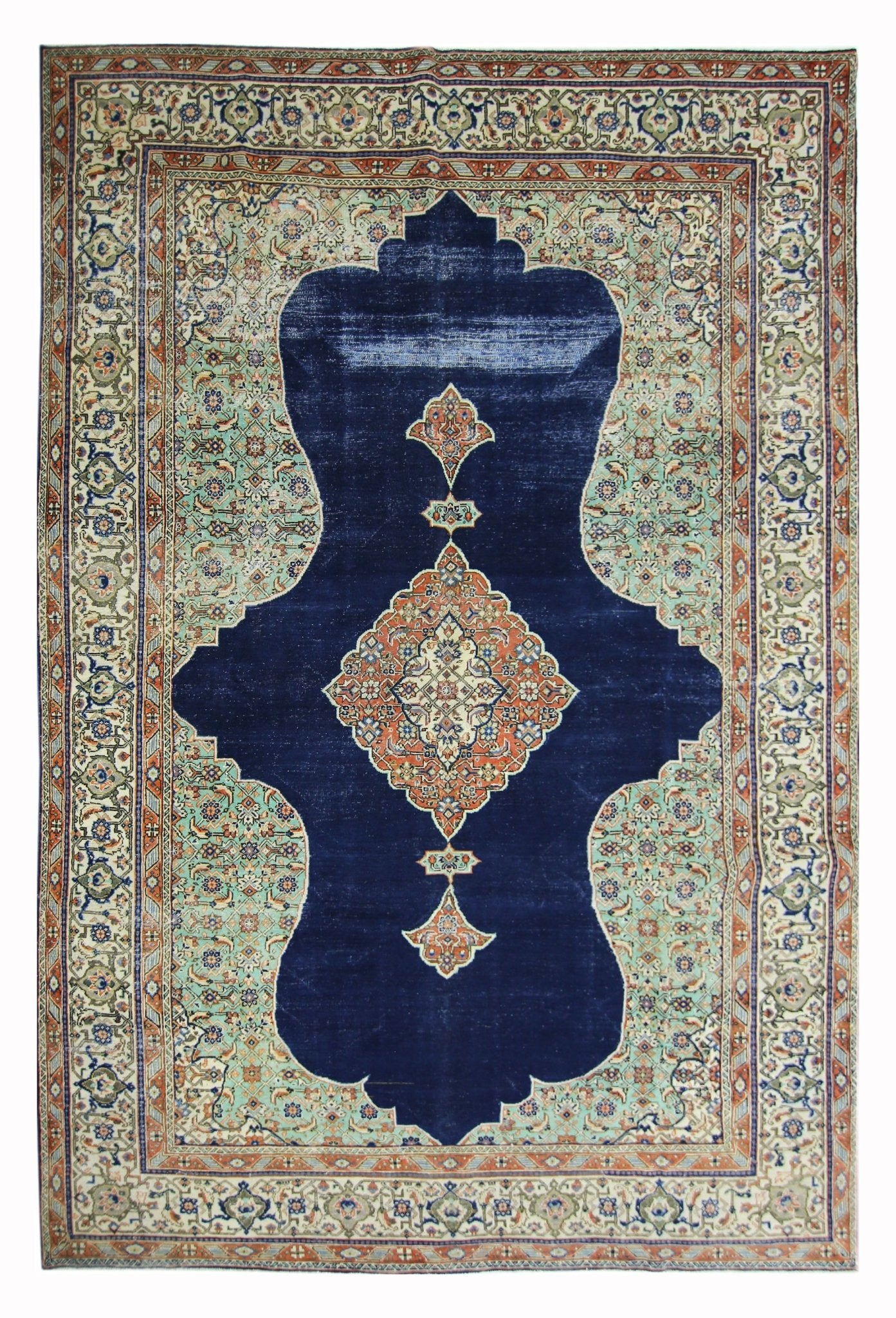 Handmade Vintage Persian Tabriz Rug | 326 x 200 cm | 10'8" x 6'7" - Najaf Rugs & Textile