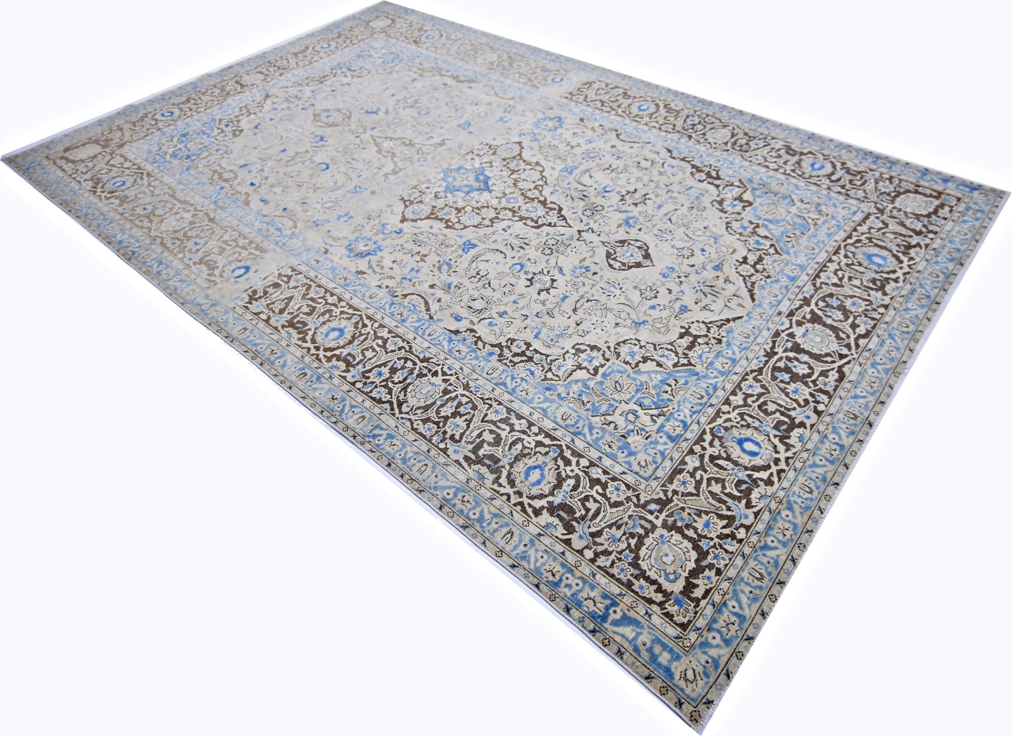 Handmade Vintage Persian Tabriz Rug | 330 x 207 cm | 10'10" x 6'9" - Najaf Rugs & Textile