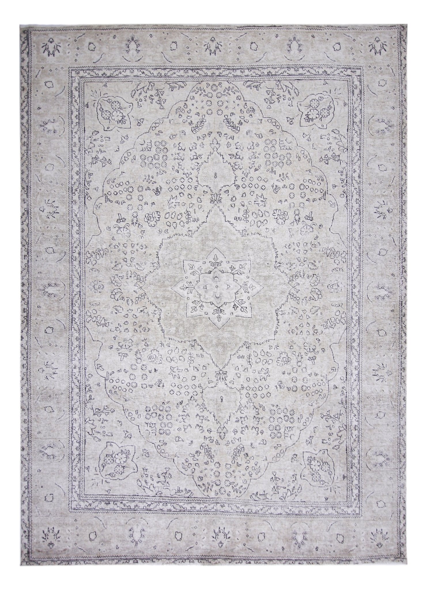 Handmade Vintage Persian Tabriz Rug | 333 x 243 cm | 10'11" x 8' - Najaf Rugs & Textile