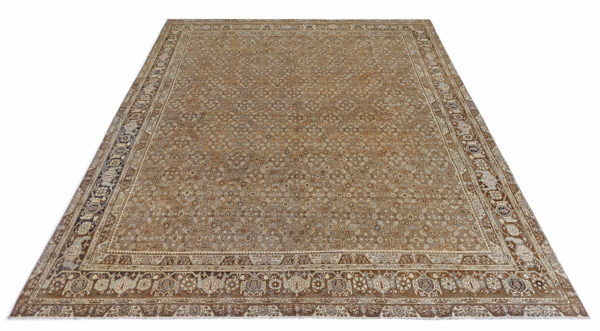 Handmade Vintage Persian Tabriz Rug | 333 x 250 cm | 10'11" x 8'2" - Najaf Rugs & Textile