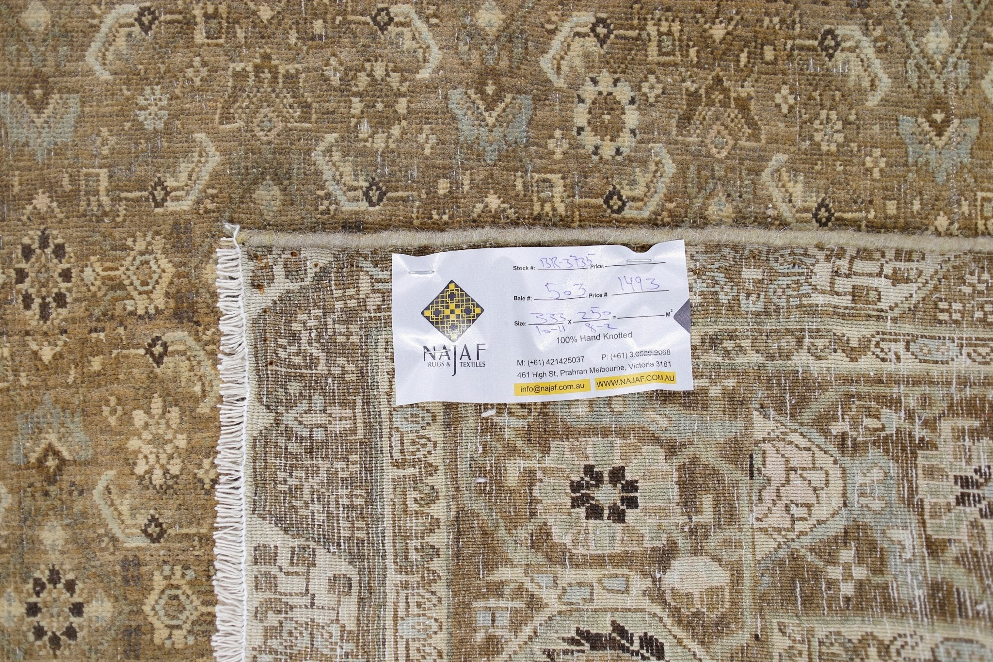 Handmade Vintage Persian Tabriz Rug | 333 x 250 cm | 10'11" x 8'2" - Najaf Rugs & Textile
