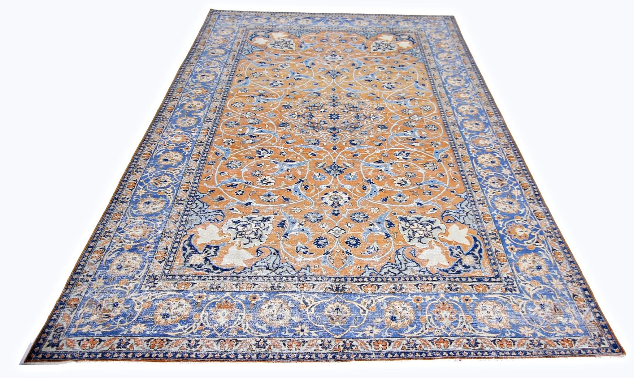 Handmade Vintage Persian Tabriz Rug | 335 x 227 cm | 11' x 7'5" - Najaf Rugs & Textile