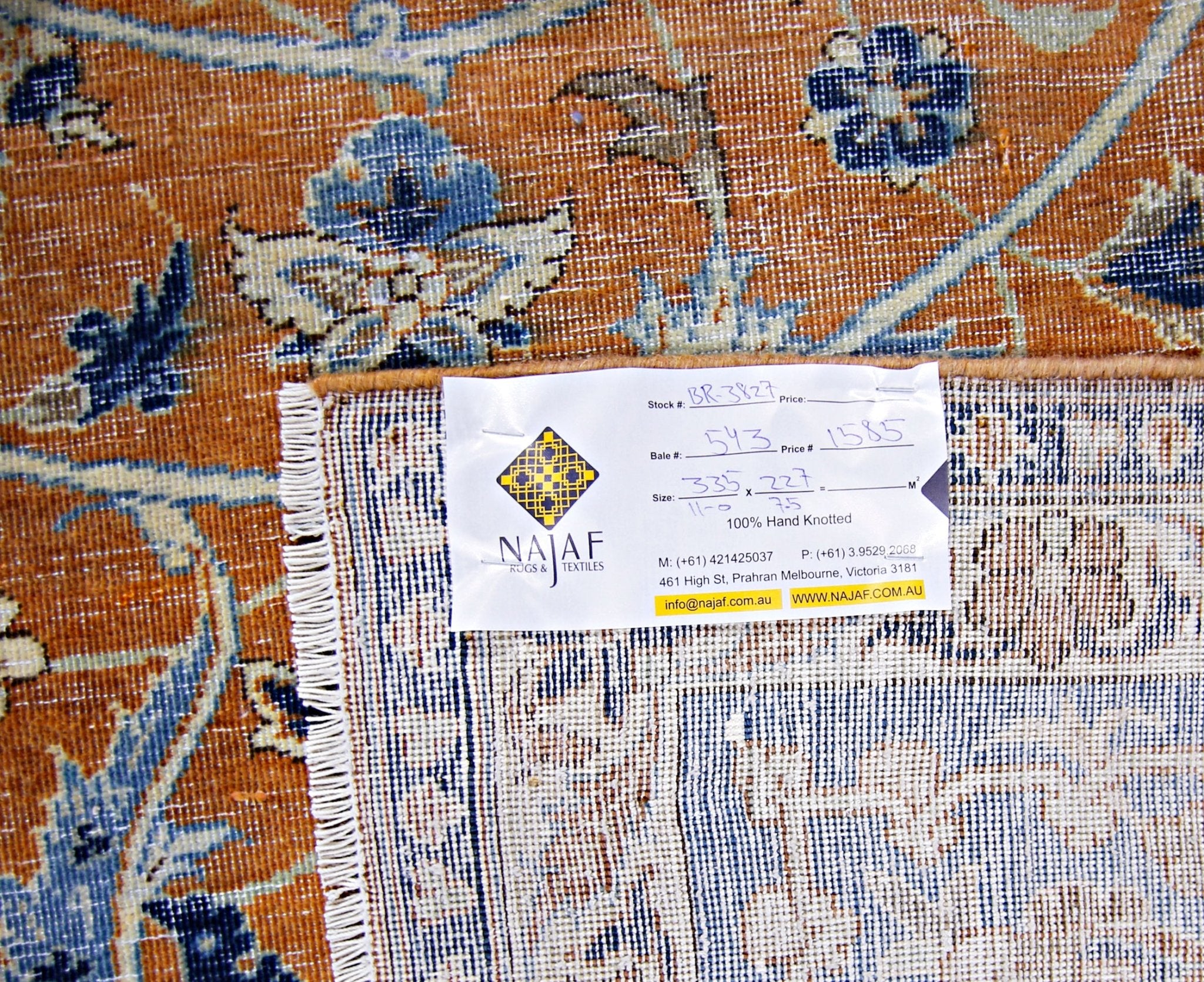 Handmade Vintage Persian Tabriz Rug | 335 x 227 cm | 11' x 7'5" - Najaf Rugs & Textile