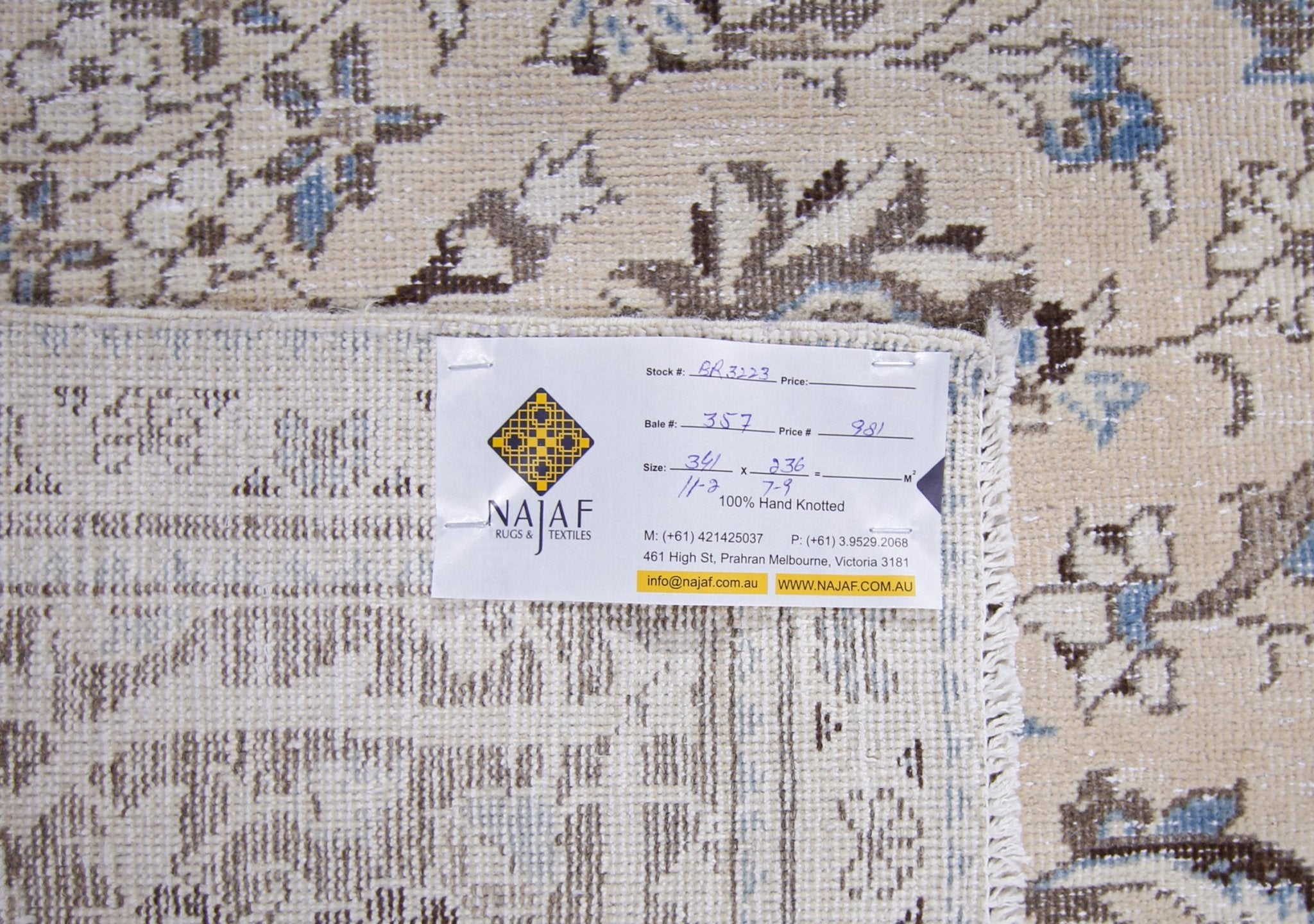 Handmade Vintage Persian Tabriz Rug | 341 x 236 cm | 11'2" x 7'9" - Najaf Rugs & Textile