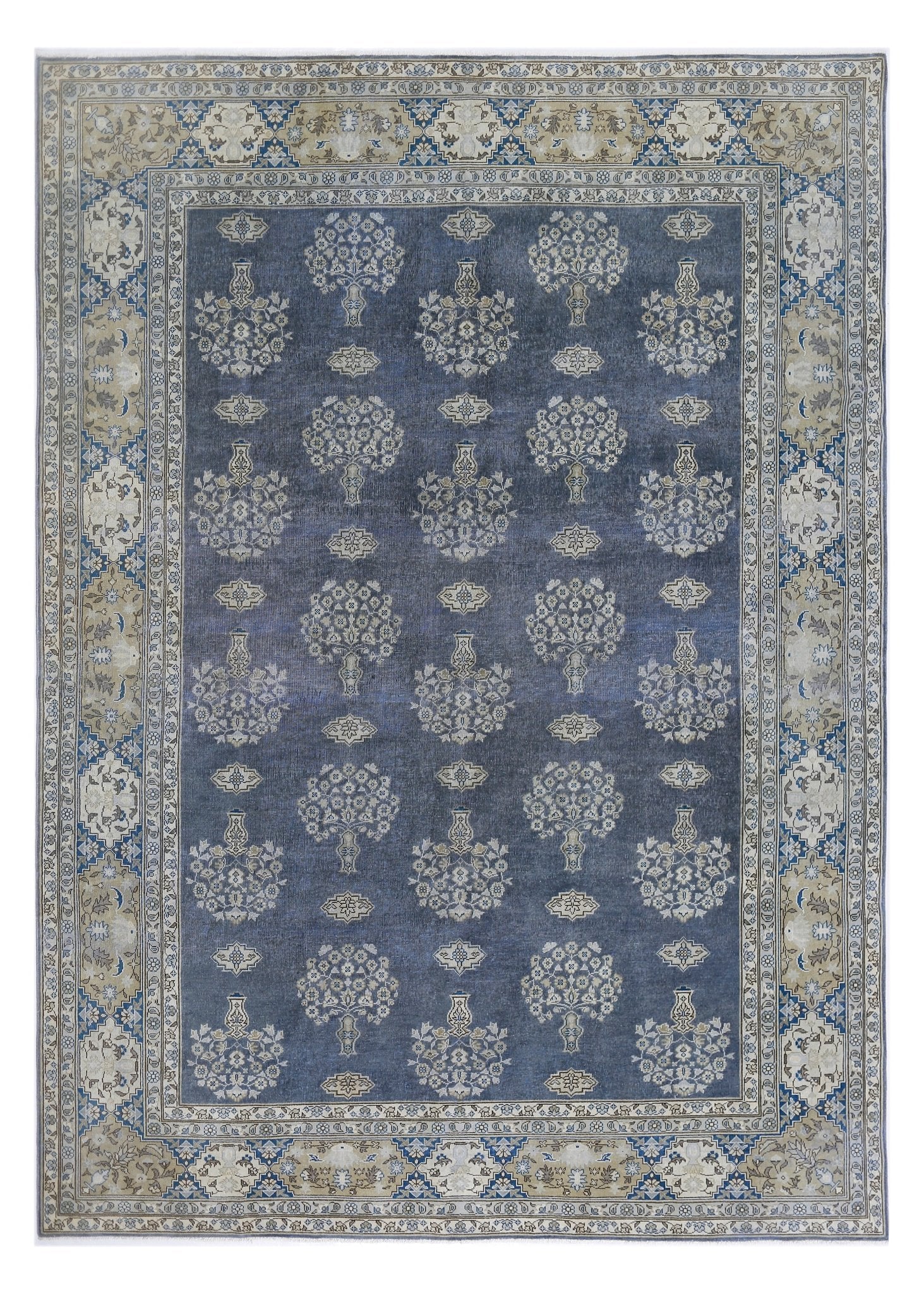 Handmade Vintage Persian Tabriz Rug | 348 x 256 cm | 11'5" x 8'5" - Najaf Rugs & Textile