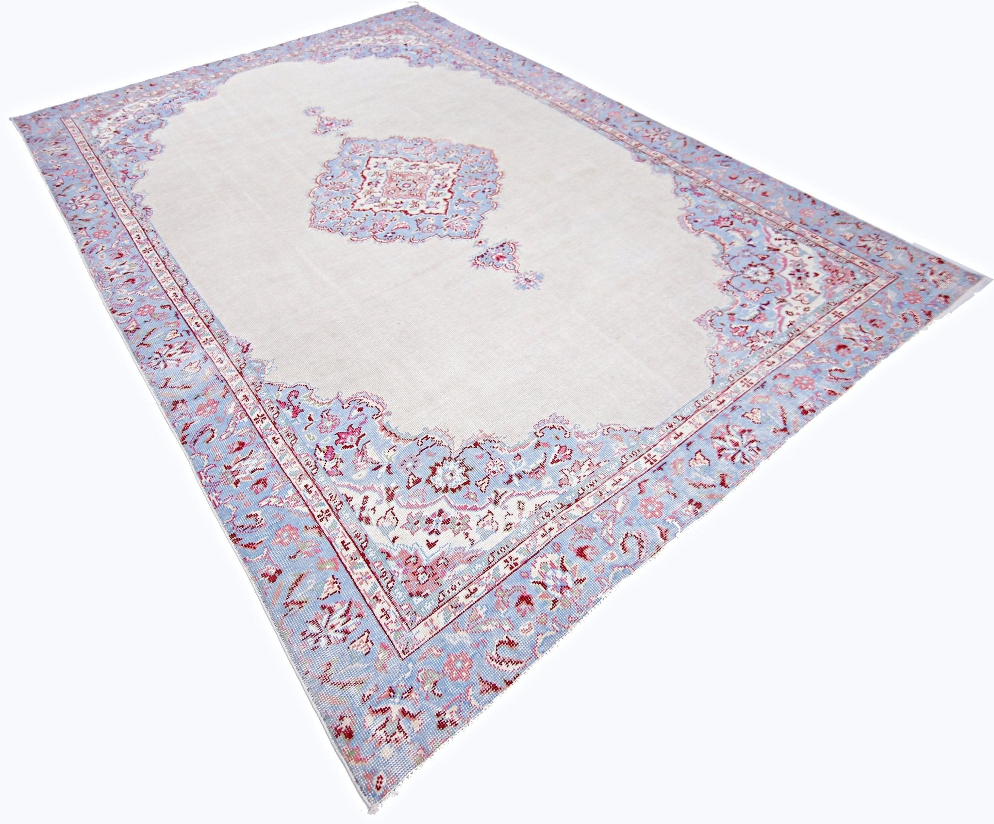 Handmade Vintage Persian Tabriz Rug | 376 x 254 cm | 12'4" x 8'4" - Najaf Rugs & Textile