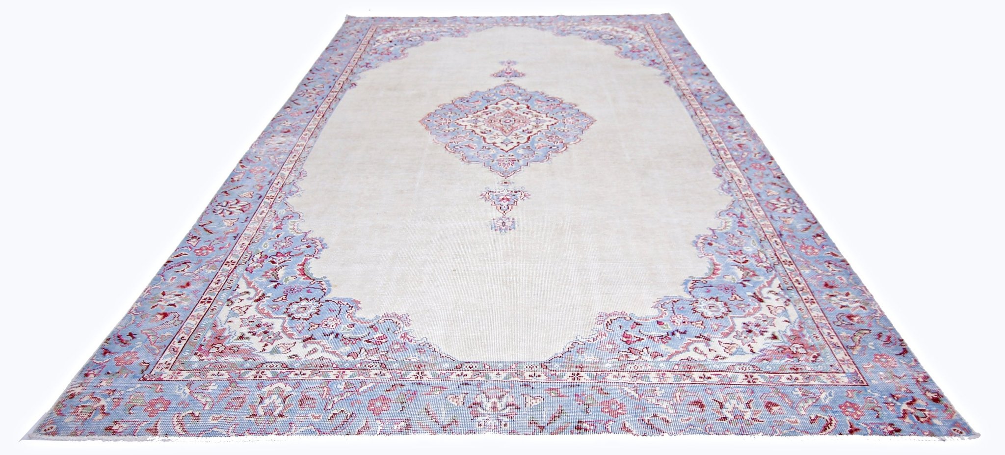 Handmade Vintage Persian Tabriz Rug | 376 x 254 cm | 12'4" x 8'4" - Najaf Rugs & Textile