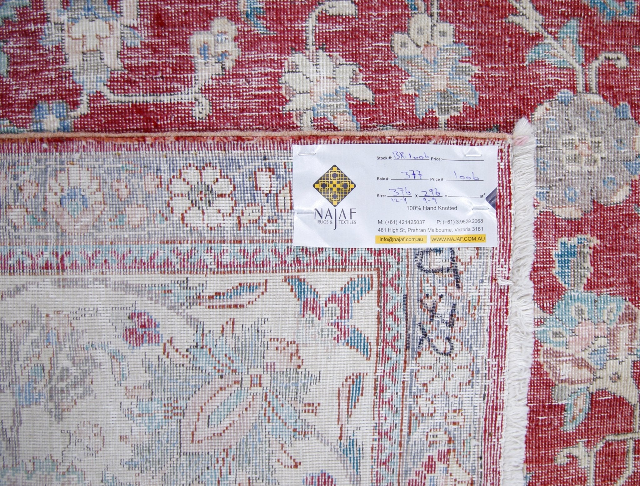 Handmade Vintage Persian Tabriz Rug | 376 x 296 cm | 12'4" x 9'9" - Najaf Rugs & Textile