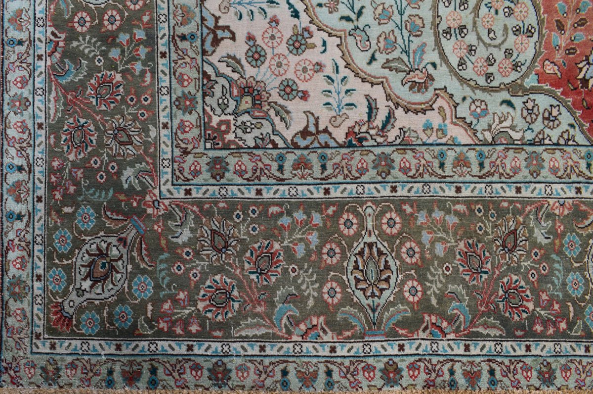 Handmade Vintage Persian Tabriz Rug | 383 x 287 cm | 13'4" x 9'4" - Najaf Rugs & Textile