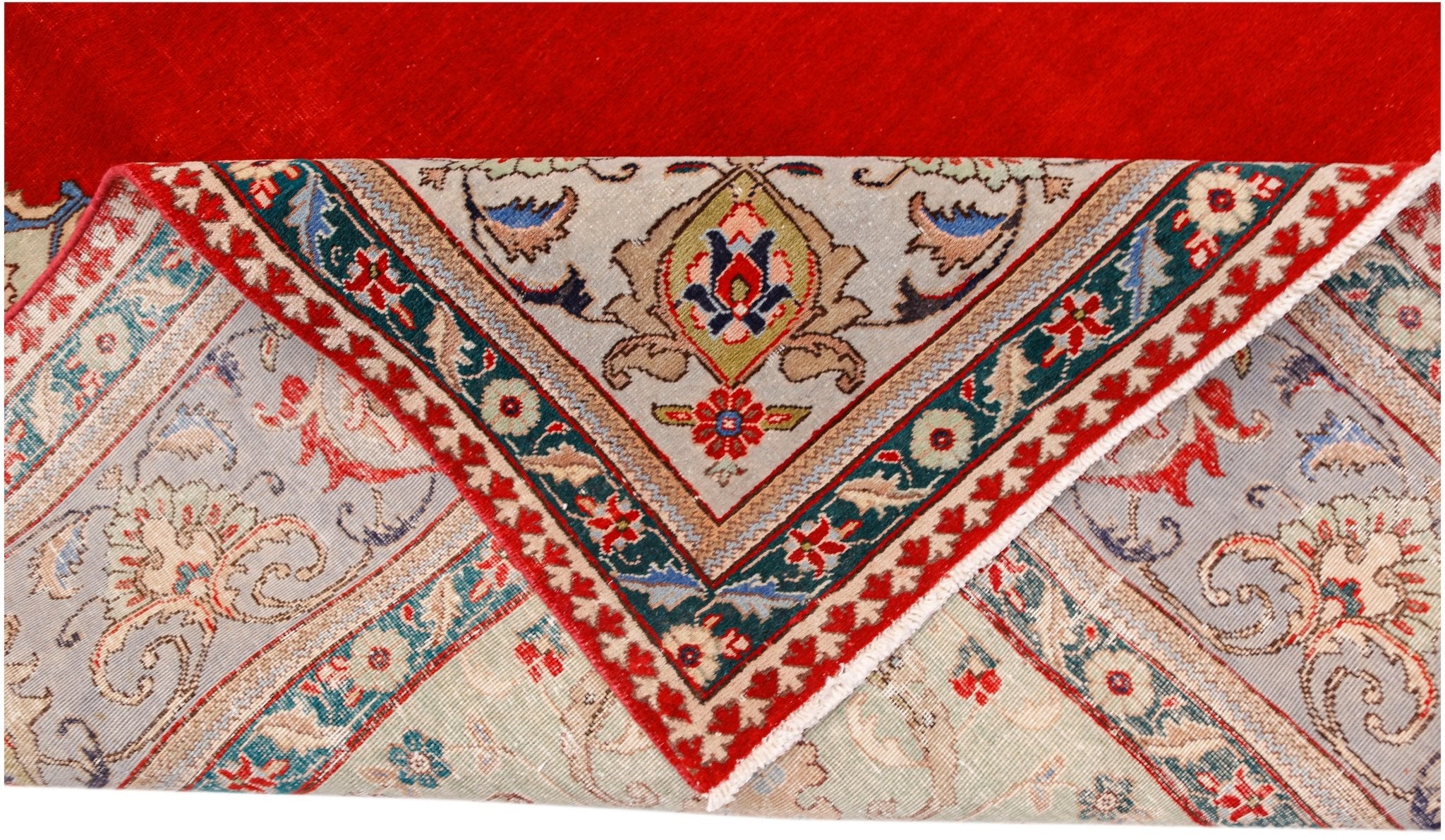 Handmade Vintage Persian Tabriz Rug | 383 x 292 cm | 12'7" x 9'7" - Najaf Rugs & Textile