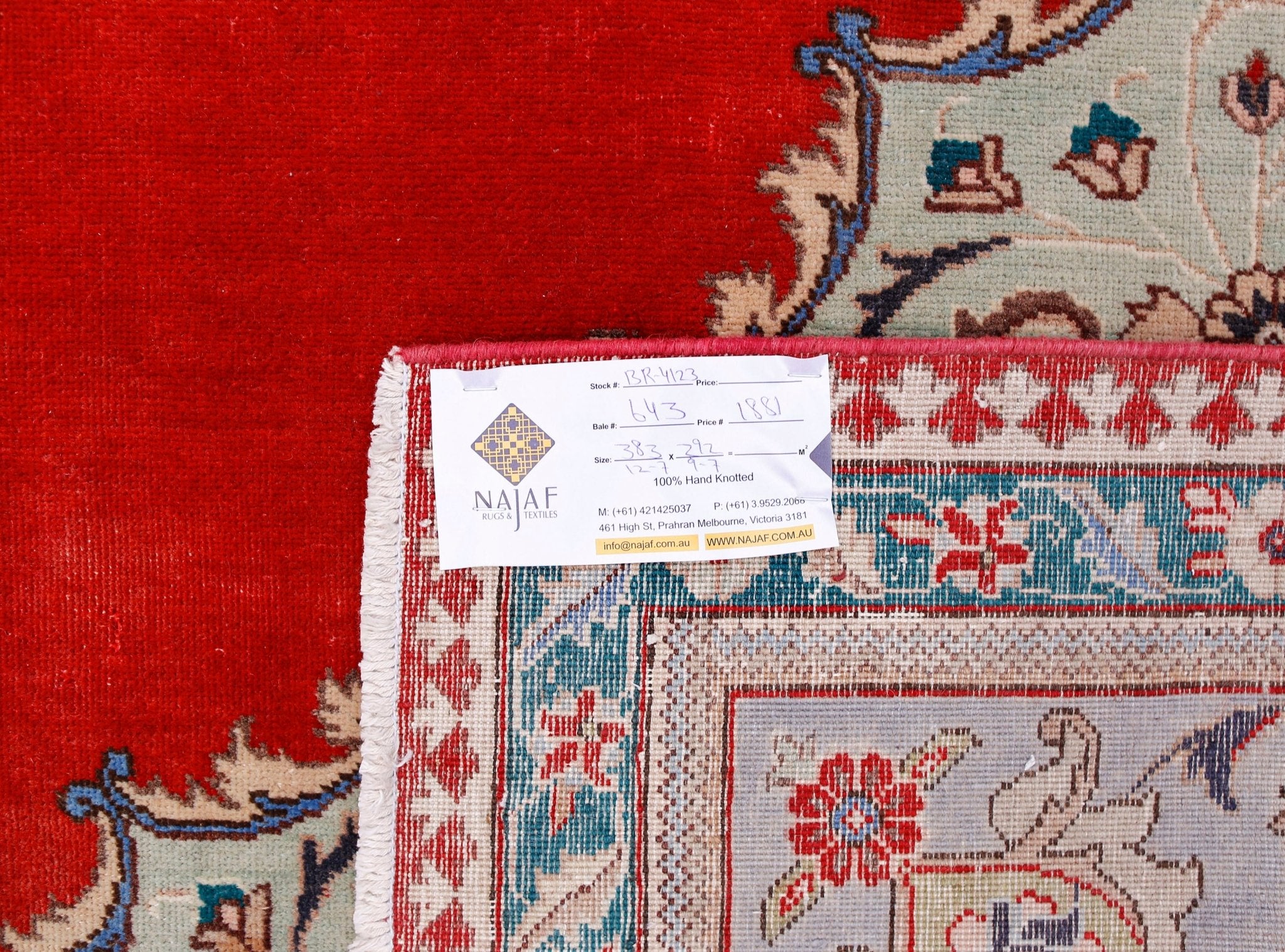 Handmade Vintage Persian Tabriz Rug | 383 x 292 cm | 12'7" x 9'7" - Najaf Rugs & Textile