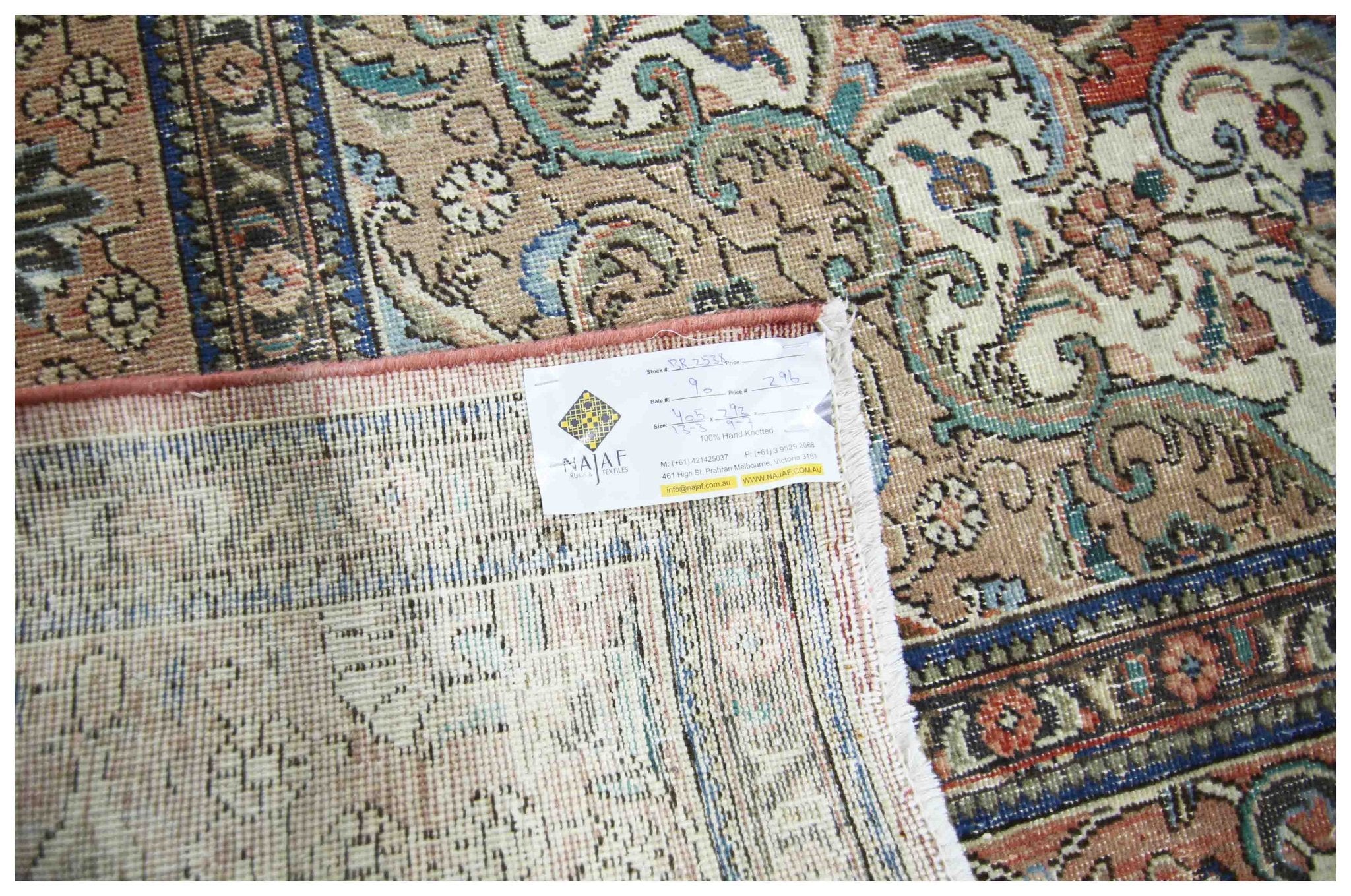 Handmade Vintage Persian Tabriz Rug | 405 x 292 cm | 13'3" x 9'7" - Najaf Rugs & Textile