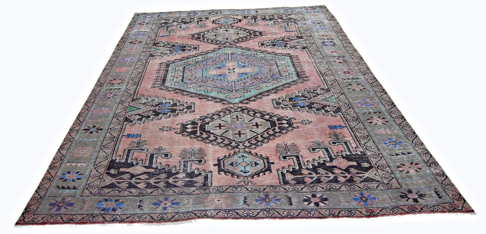 Handmade Vintage Persian Viss Rug | 310 x 217 cm | 10'2" x 7'1" - Najaf Rugs & Textile