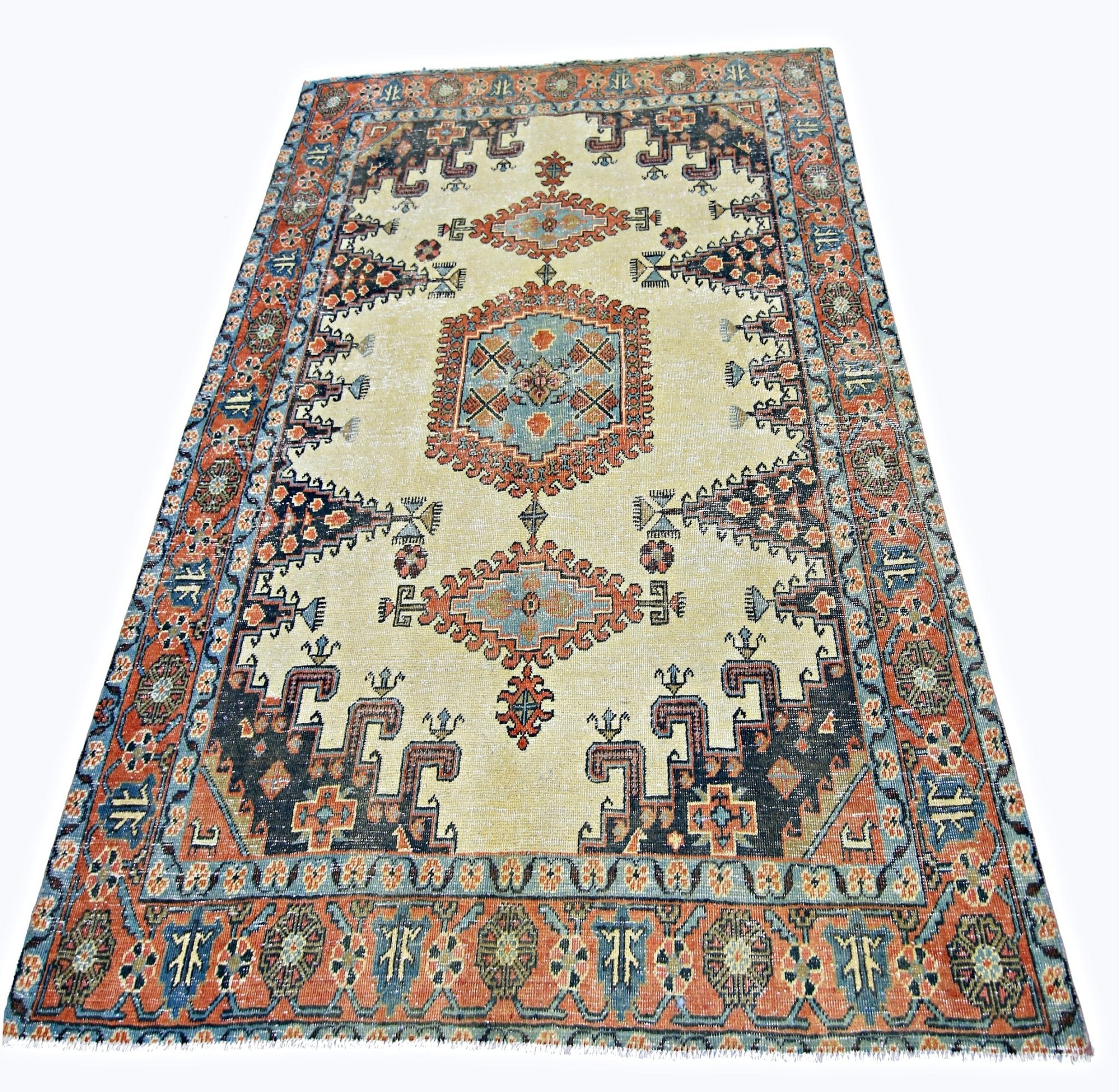 Handmade Vintage Persian Wiss Rug | 200 x 153 cm | 6'7" x 5' - Najaf Rugs & Textile