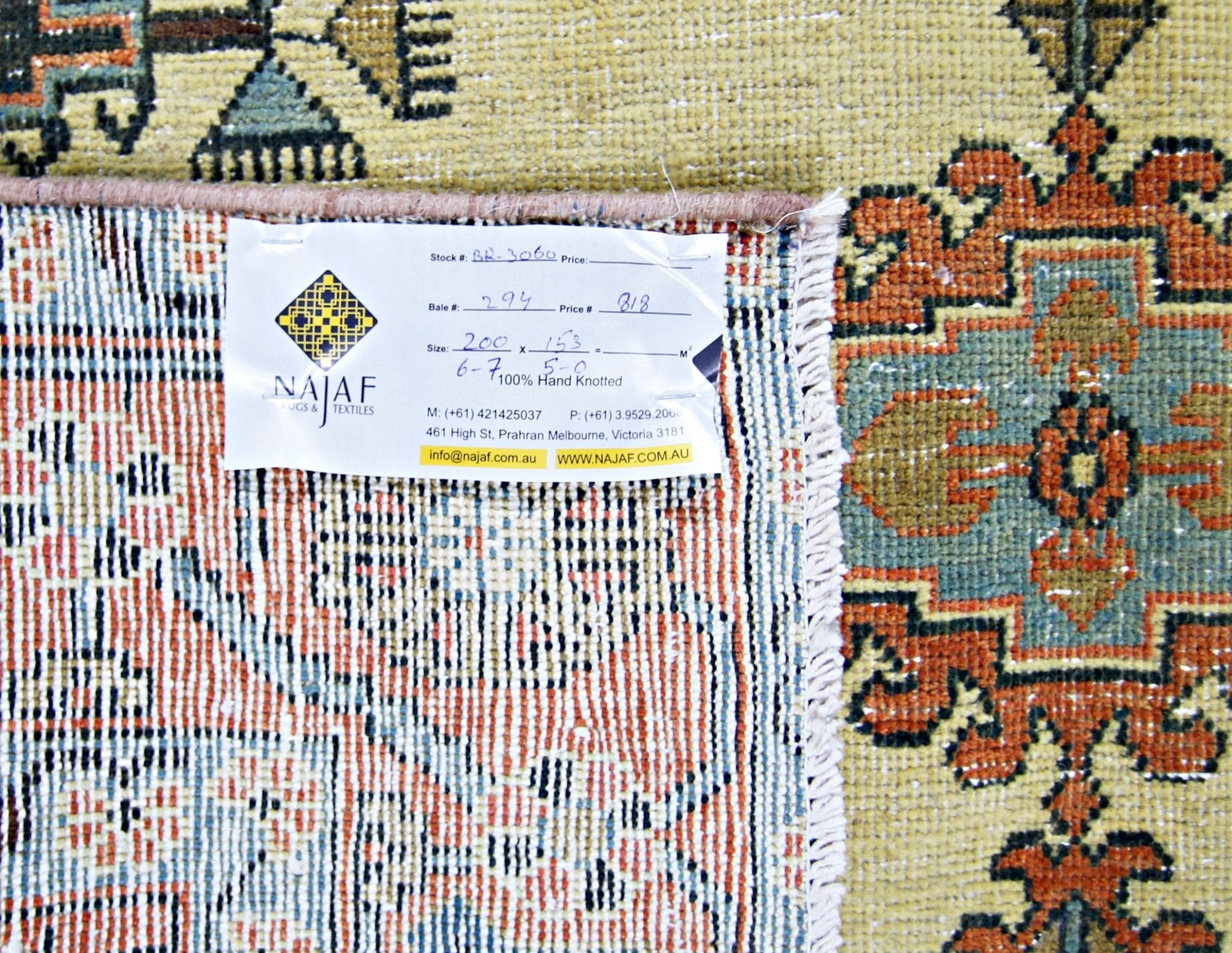 Handmade Vintage Persian Wiss Rug | 200 x 153 cm | 6'7" x 5' - Najaf Rugs & Textile