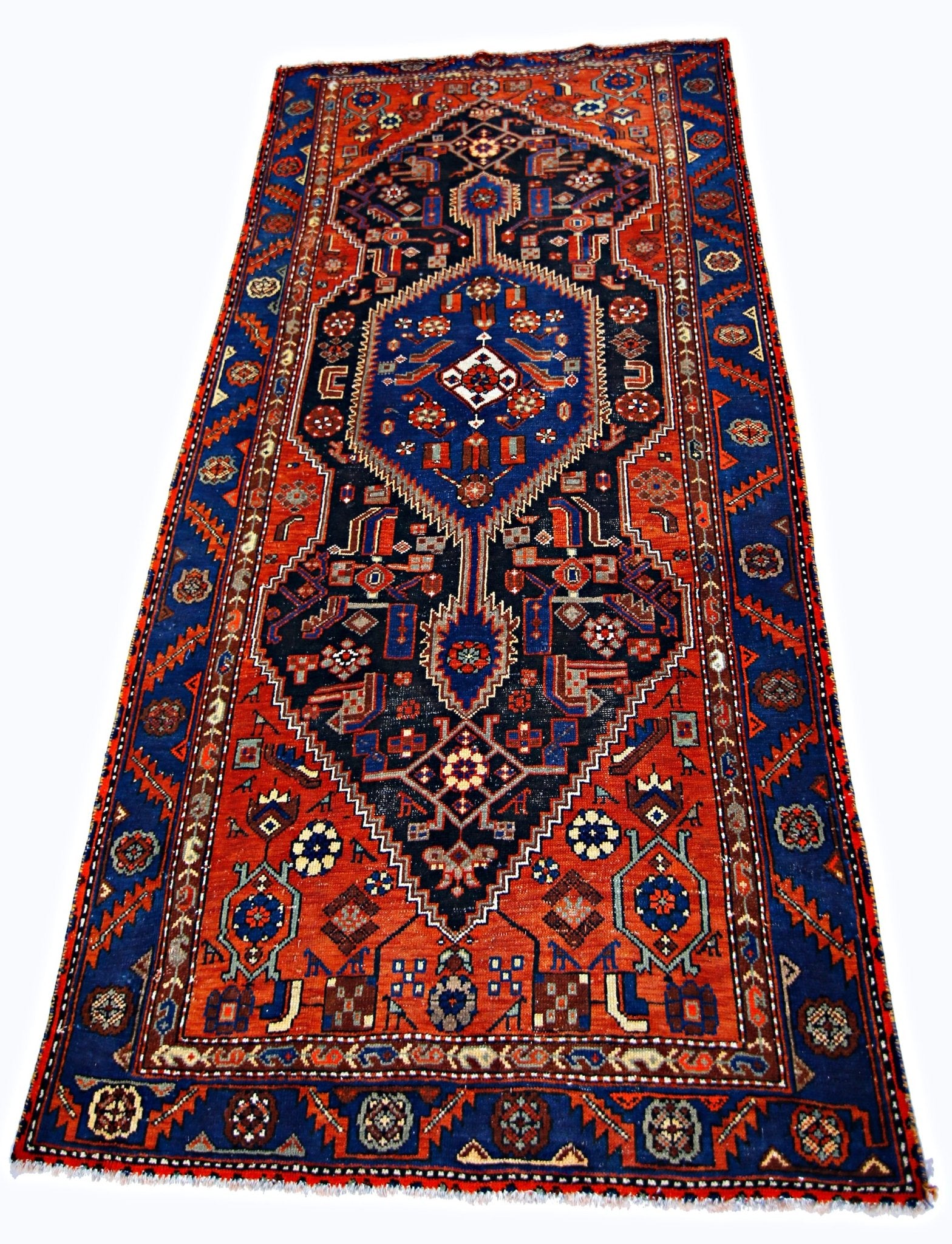 Handmade Vintage Persian Zanjan Rug | 198 x 120 cm | 6'6" x 3'11" - Najaf Rugs & Textile