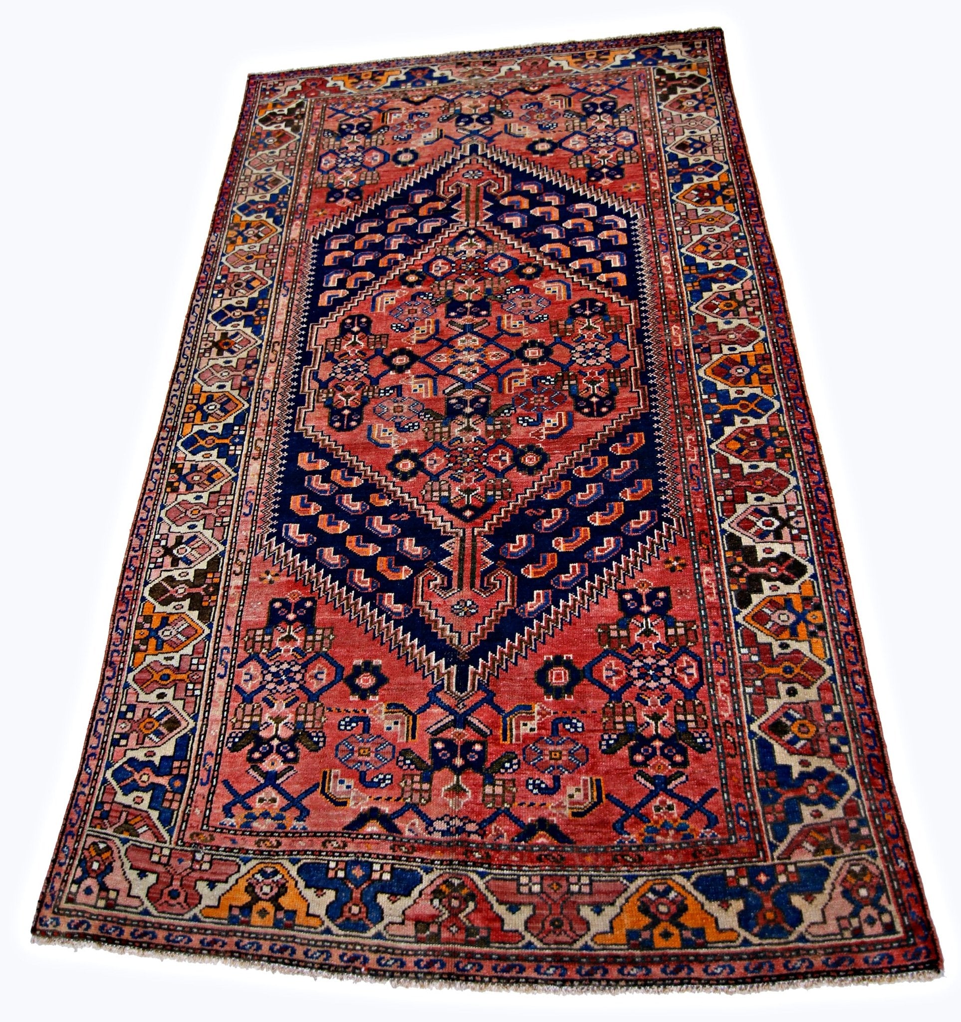 Handmade Vintage Persian Zanjan Rug | 205 x 130 cm | 6'9" x 4'3" - Najaf Rugs & Textile