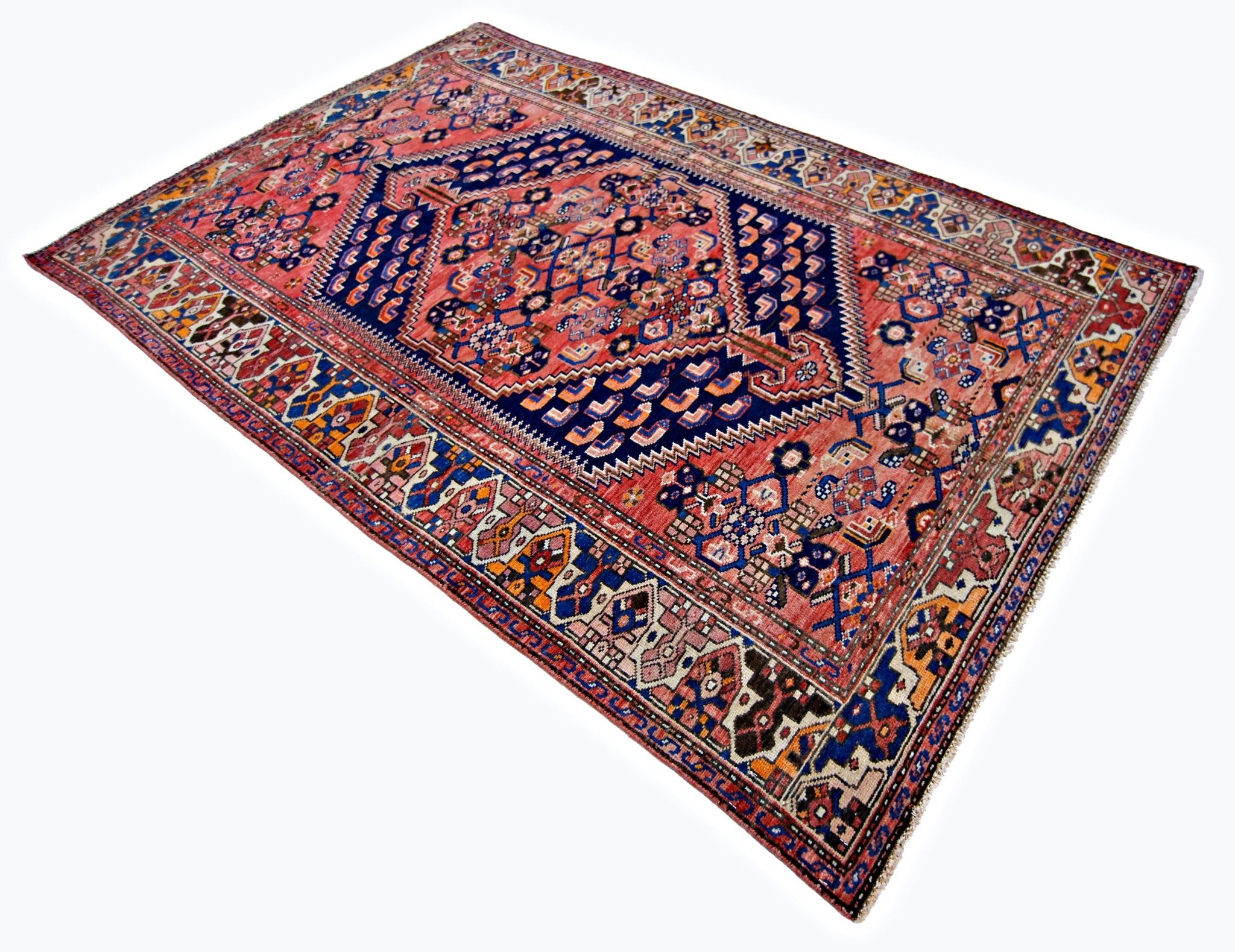 Handmade Vintage Persian Zanjan Rug | 205 x 130 cm | 6'9" x 4'3" - Najaf Rugs & Textile