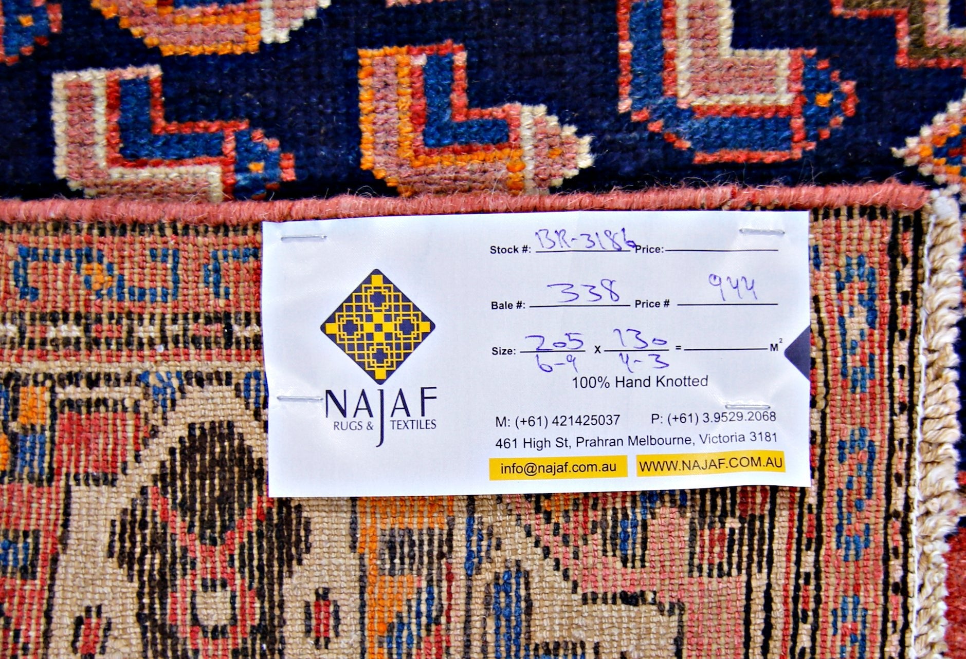 Handmade Vintage Persian Zanjan Rug | 205 x 130 cm | 6'9" x 4'3" - Najaf Rugs & Textile