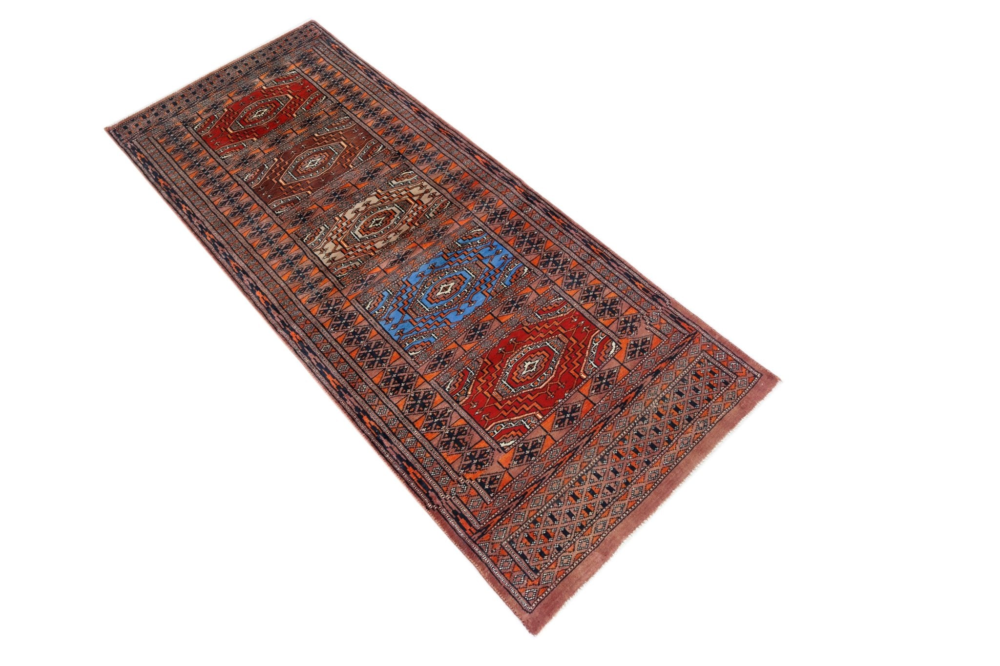 Handmade Vintage Princess Bokhara Hallway Runner | 147 x 64 cm | 4'10" x 2'1" - Najaf Rugs & Textile