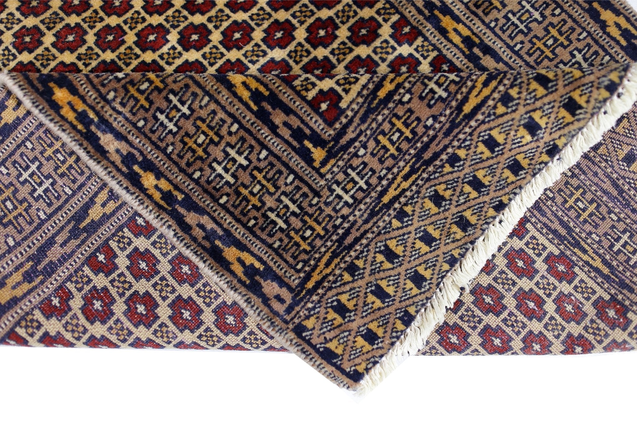 Handmade Vintage Princess Bokhara Hallway Runner | 182 x 61 cm | 5'11" x 2' - Najaf Rugs & Textile