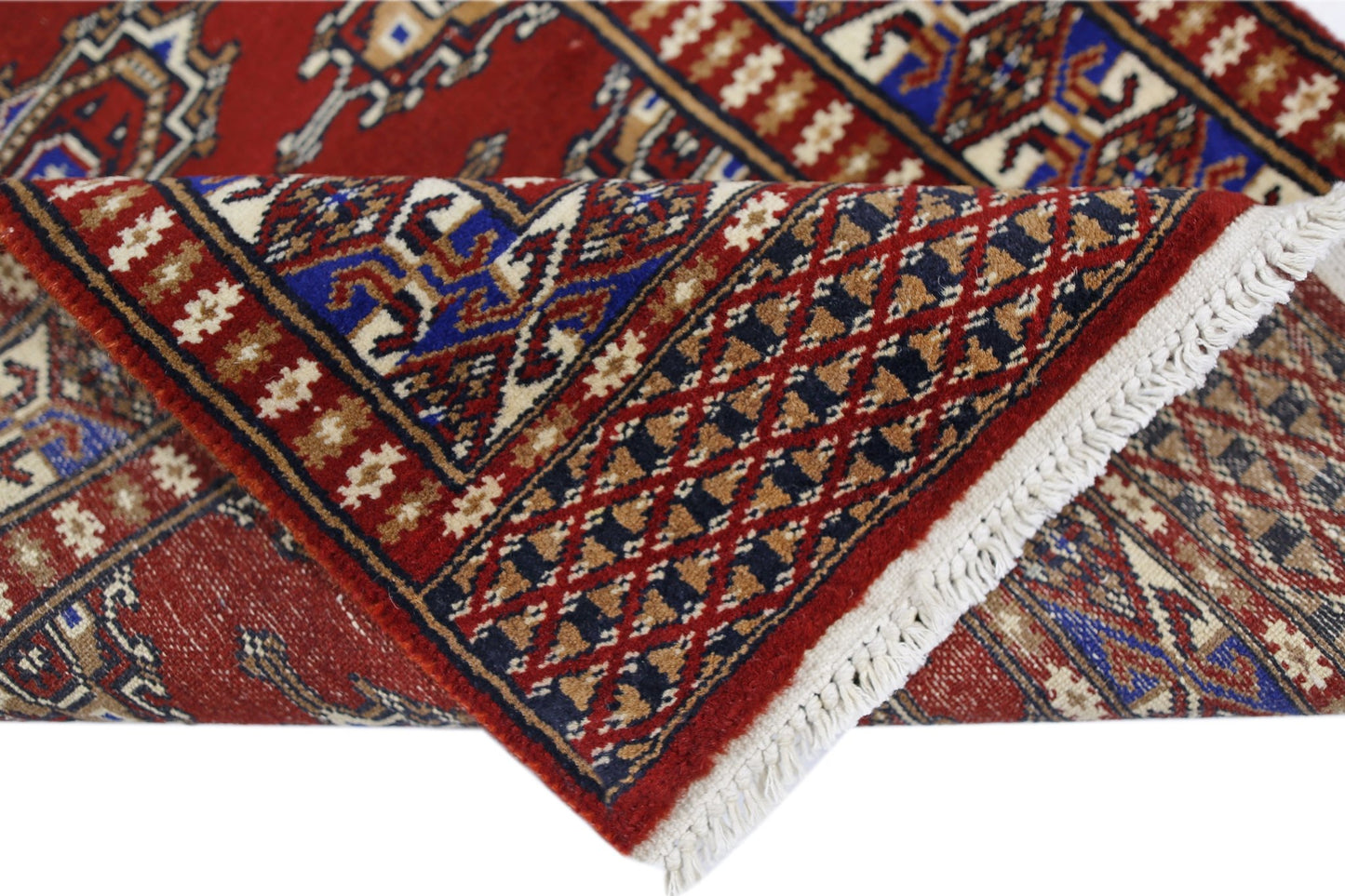 Handmade Vintage Princess Bokhara Hallway Runner | 187 x 63 cm | 6'2" x 2'1" - Najaf Rugs & Textile