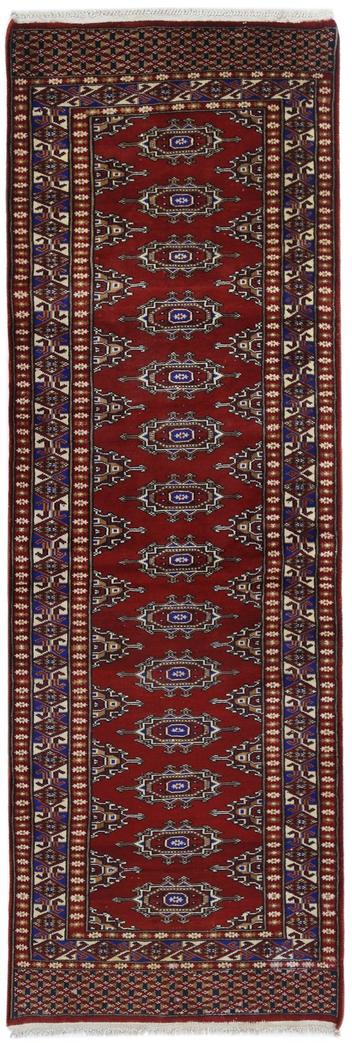 Handmade Vintage Princess Bokhara Hallway Runner | 187 x 63 cm | 6'2" x 2'1" - Najaf Rugs & Textile