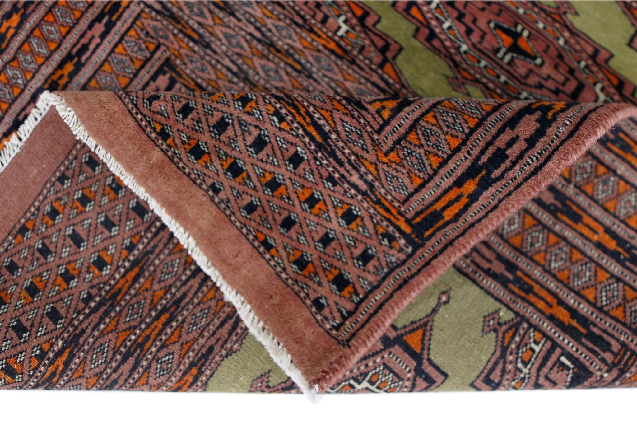 Handmade Vintage Princess Bokhara Hallway Runner | 215 x 64 cm | 7'1" x 2'1" - Najaf Rugs & Textile