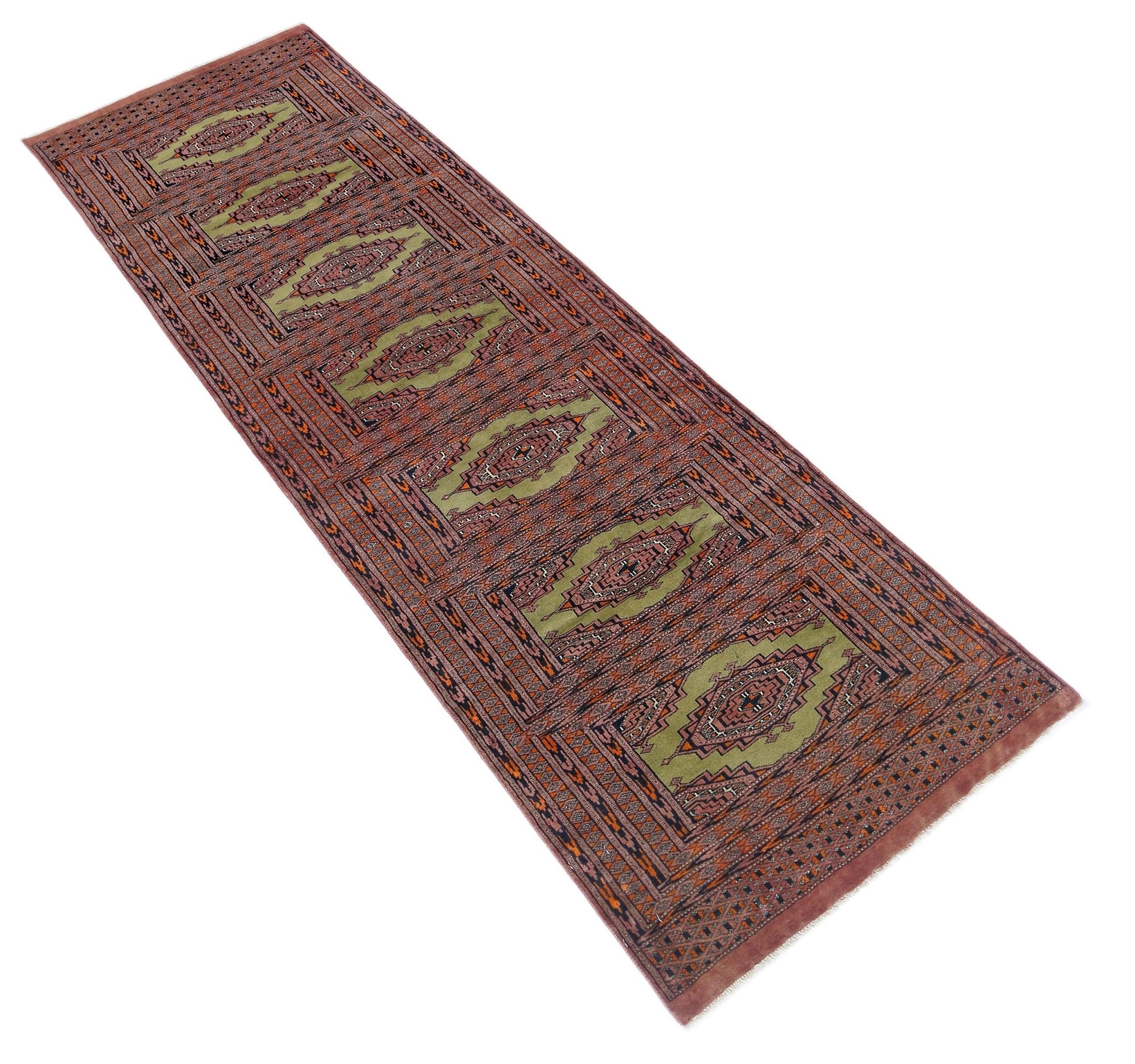 Handmade Vintage Princess Bokhara Hallway Runner | 215 x 64 cm | 7'1" x 2'1" - Najaf Rugs & Textile