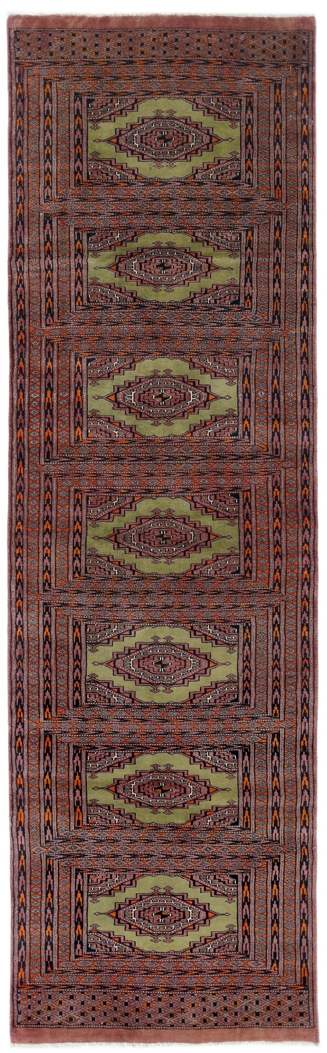 Handmade Vintage Princess Bokhara Hallway Runner | 215 x 64 cm | 7'1" x 2'1" - Najaf Rugs & Textile