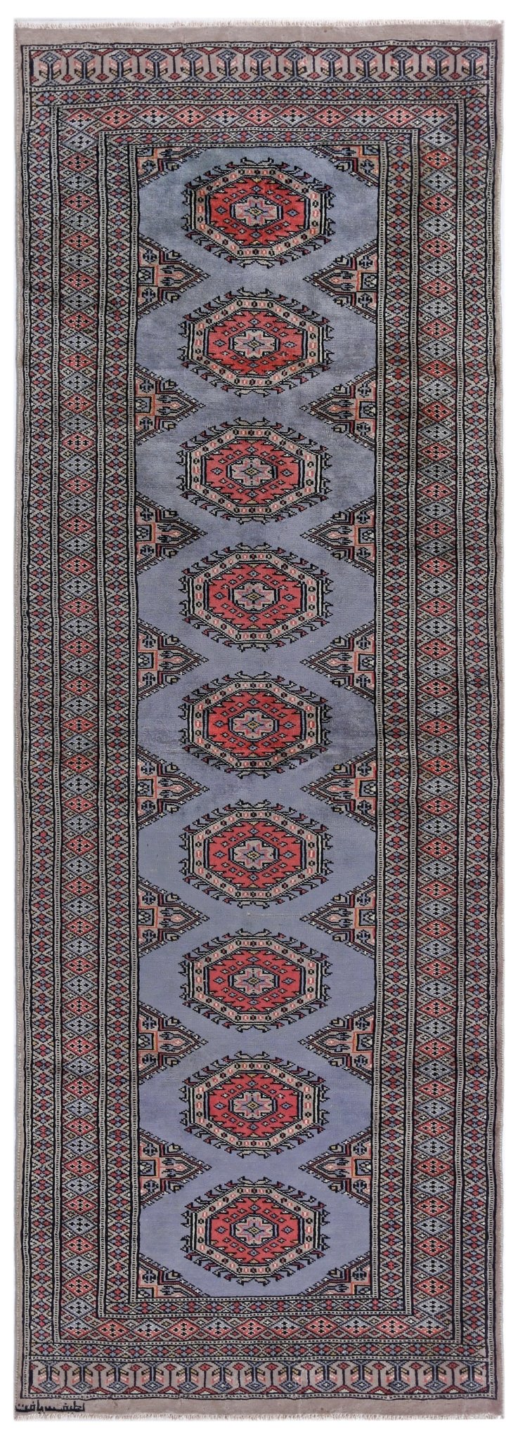 Handmade Vintage Princess Bokhara Hallway Runner | 224 x 78 cm | 7'4" x 2'6" - Najaf Rugs & Textile