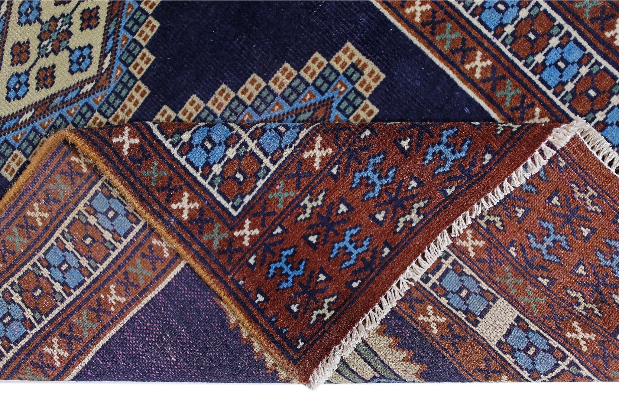 Handmade Vintage Princess Bokhara Hallway Runner | 252 x 75 cm | 8'4" x 2'6" - Najaf Rugs & Textile