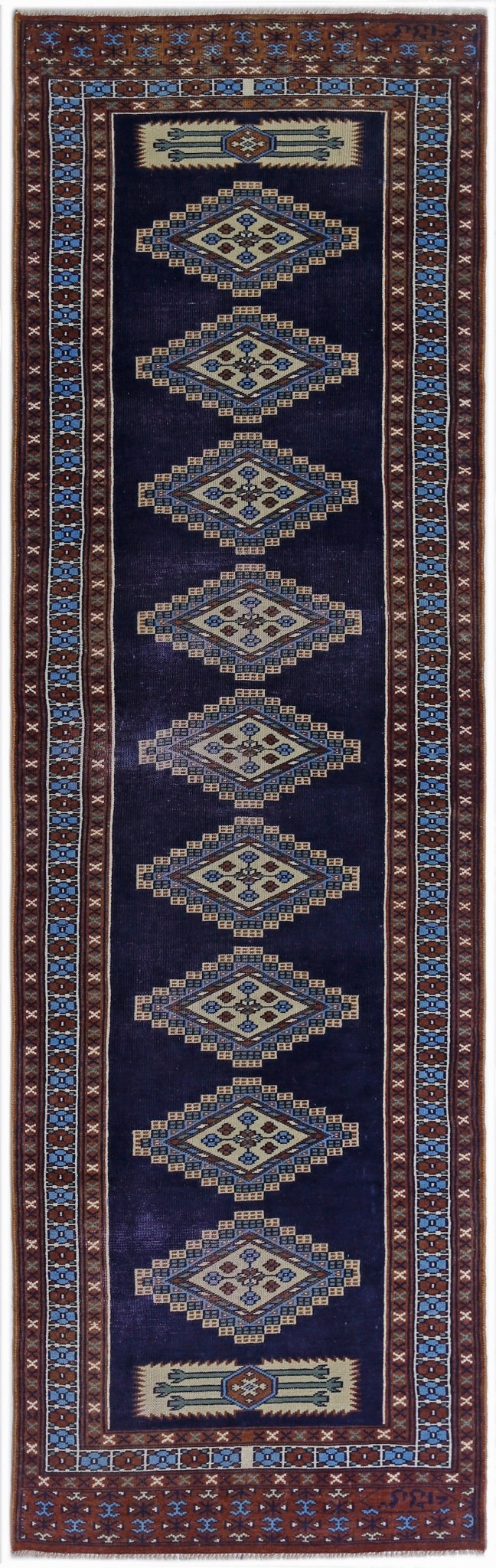 Handmade Vintage Princess Bokhara Hallway Runner | 252 x 75 cm | 8'4" x 2'6" - Najaf Rugs & Textile