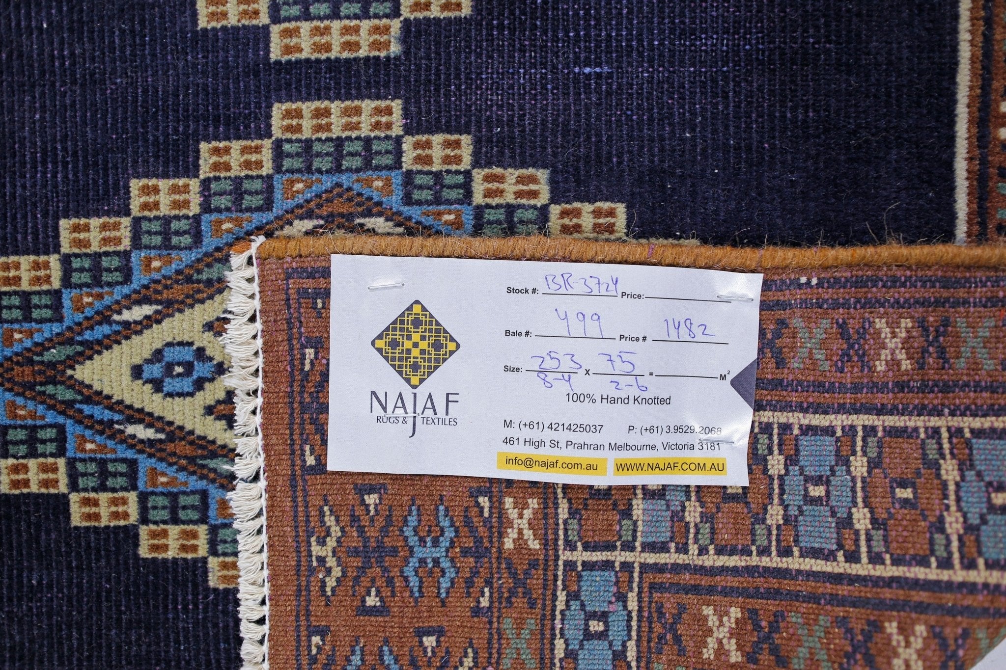 Handmade Vintage Princess Bokhara Hallway Runner | 252 x 75 cm | 8'4" x 2'6" - Najaf Rugs & Textile