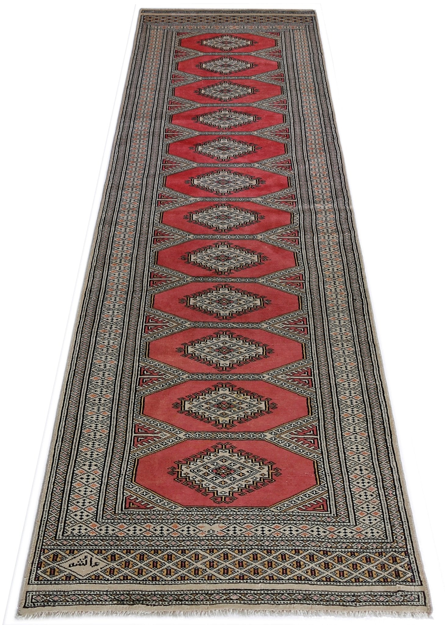 Handmade Vintage Princess Bokhara Hallway Runner | 277 x 78 cm | 9'1" x 2'7" - Najaf Rugs & Textile