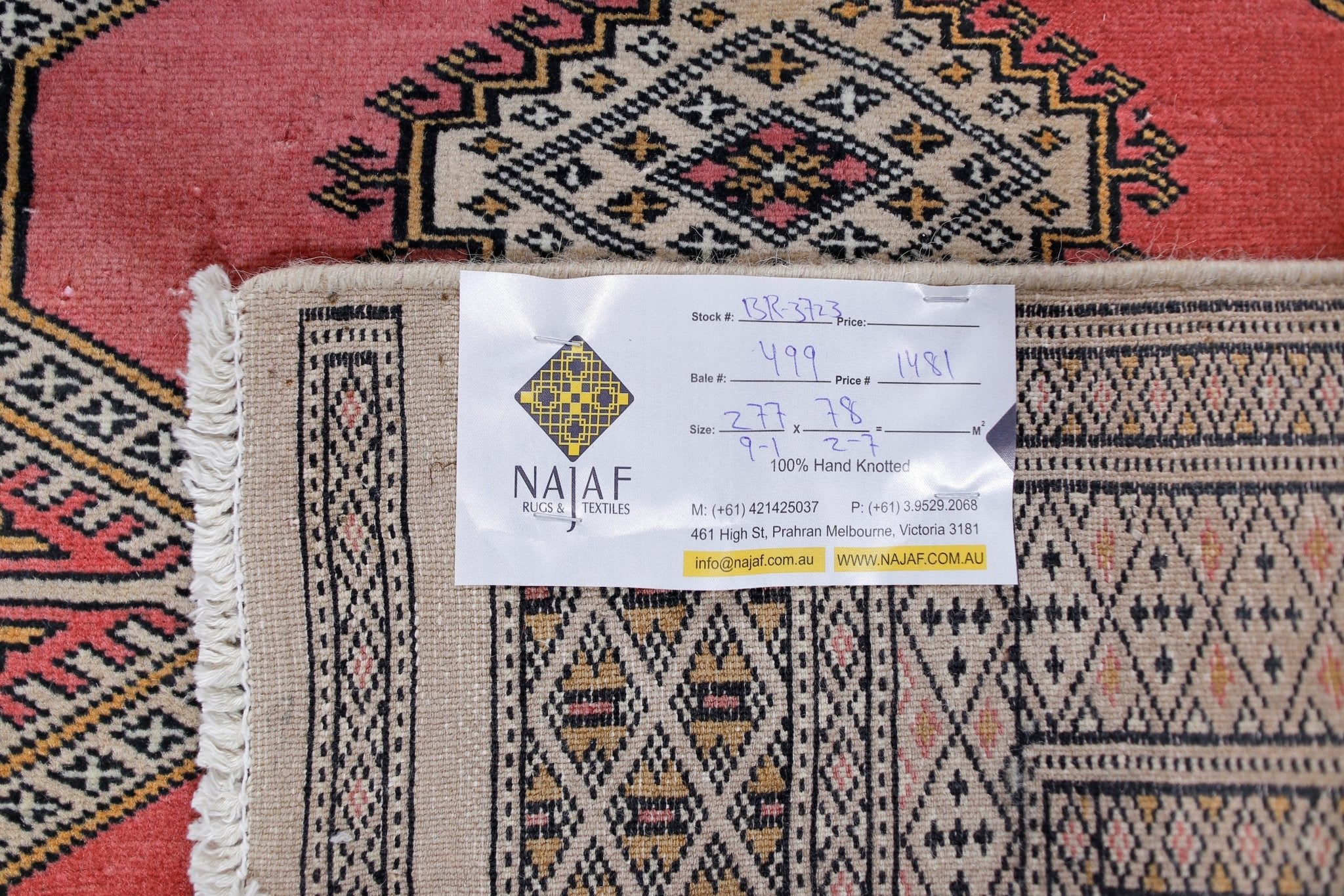 Handmade Vintage Princess Bokhara Hallway Runner | 277 x 78 cm | 9'1" x 2'7" - Najaf Rugs & Textile