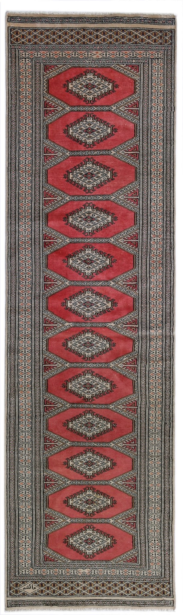 Handmade Vintage Princess Bokhara Hallway Runner | 277 x 78 cm | 9'1" x 2'7" - Najaf Rugs & Textile