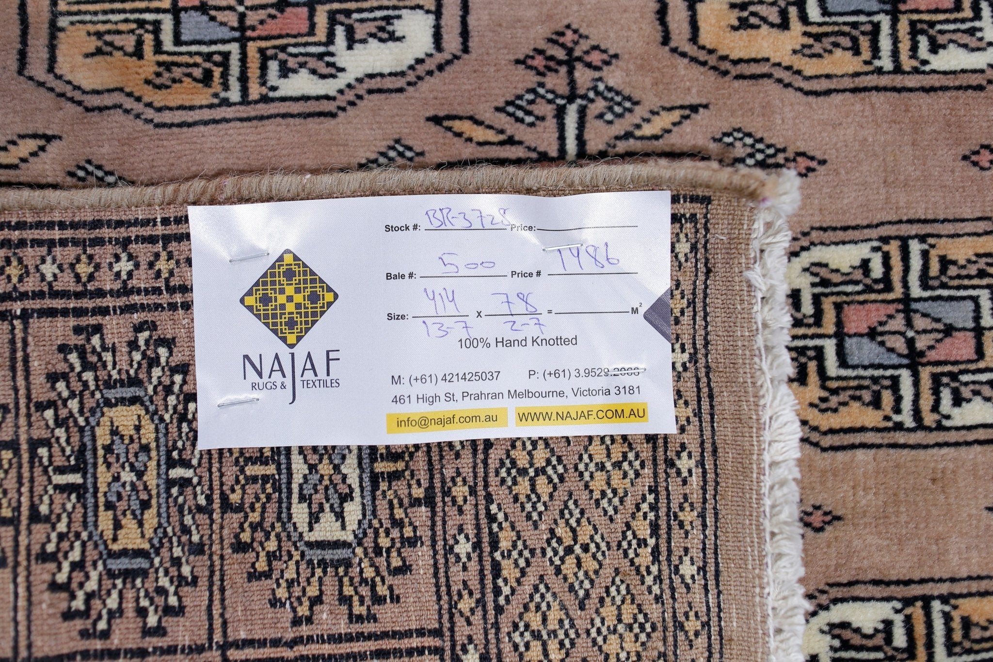 Handmade Vintage Princess Bokhara Hallway Runner | 414 x 78 cm | 13'7" x 2'7" - Najaf Rugs & Textile