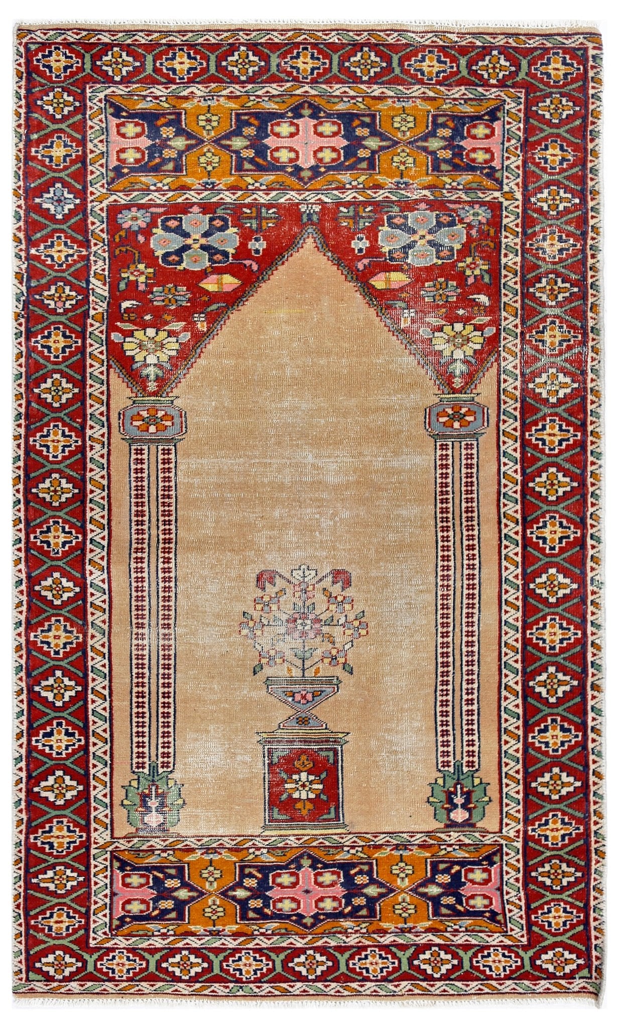Handmade Vintage Princess Bokhara Prayer Rug | 122 x 74 cm | 4' x 2'5" - Najaf Rugs & Textile