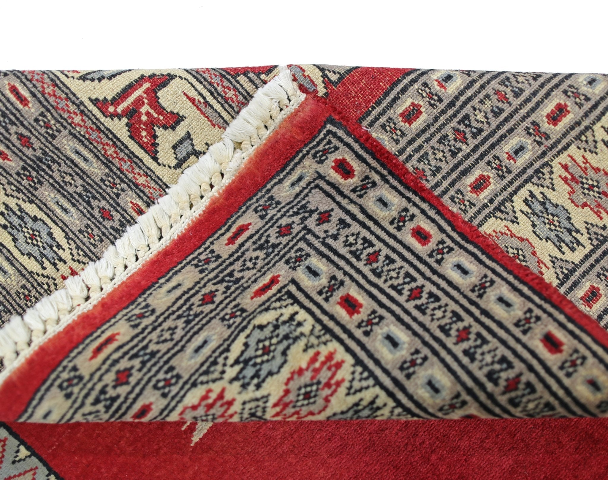 Handmade Vintage Princess Bokhara Prayer Rug | 149 x 92 cm | 4'11" x 3' - Najaf Rugs & Textile