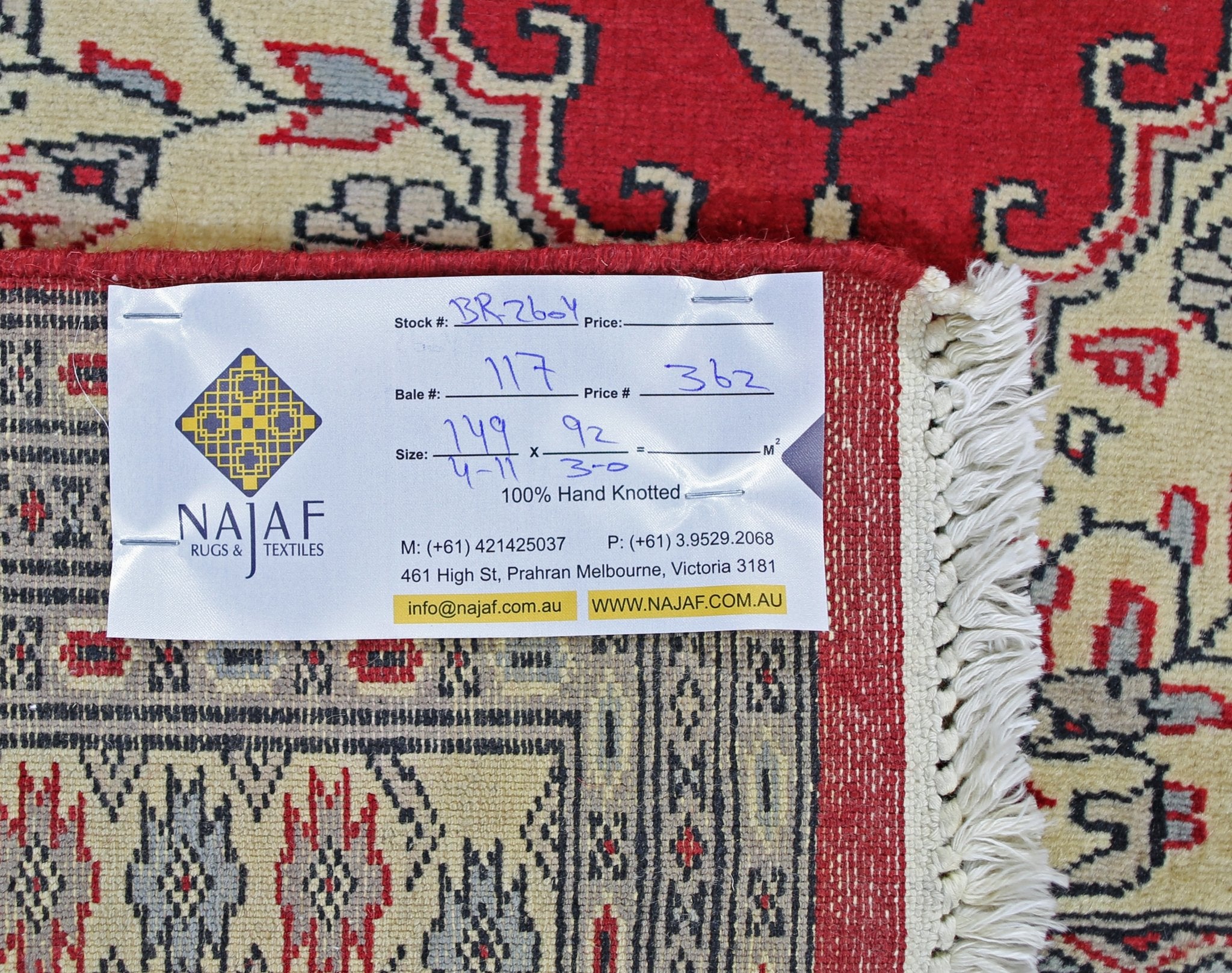 Handmade Vintage Princess Bokhara Prayer Rug | 149 x 92 cm | 4'11" x 3' - Najaf Rugs & Textile