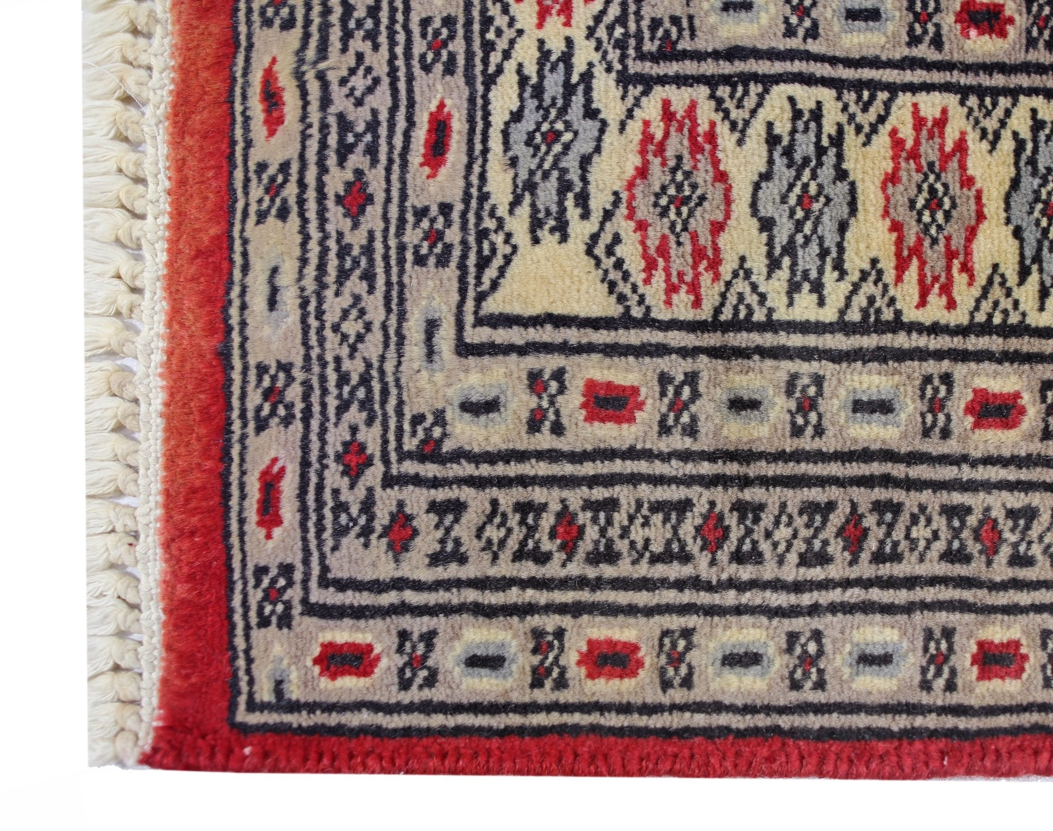 Handmade Vintage Princess Bokhara Prayer Rug | 149 x 92 cm | 4'11" x 3' - Najaf Rugs & Textile