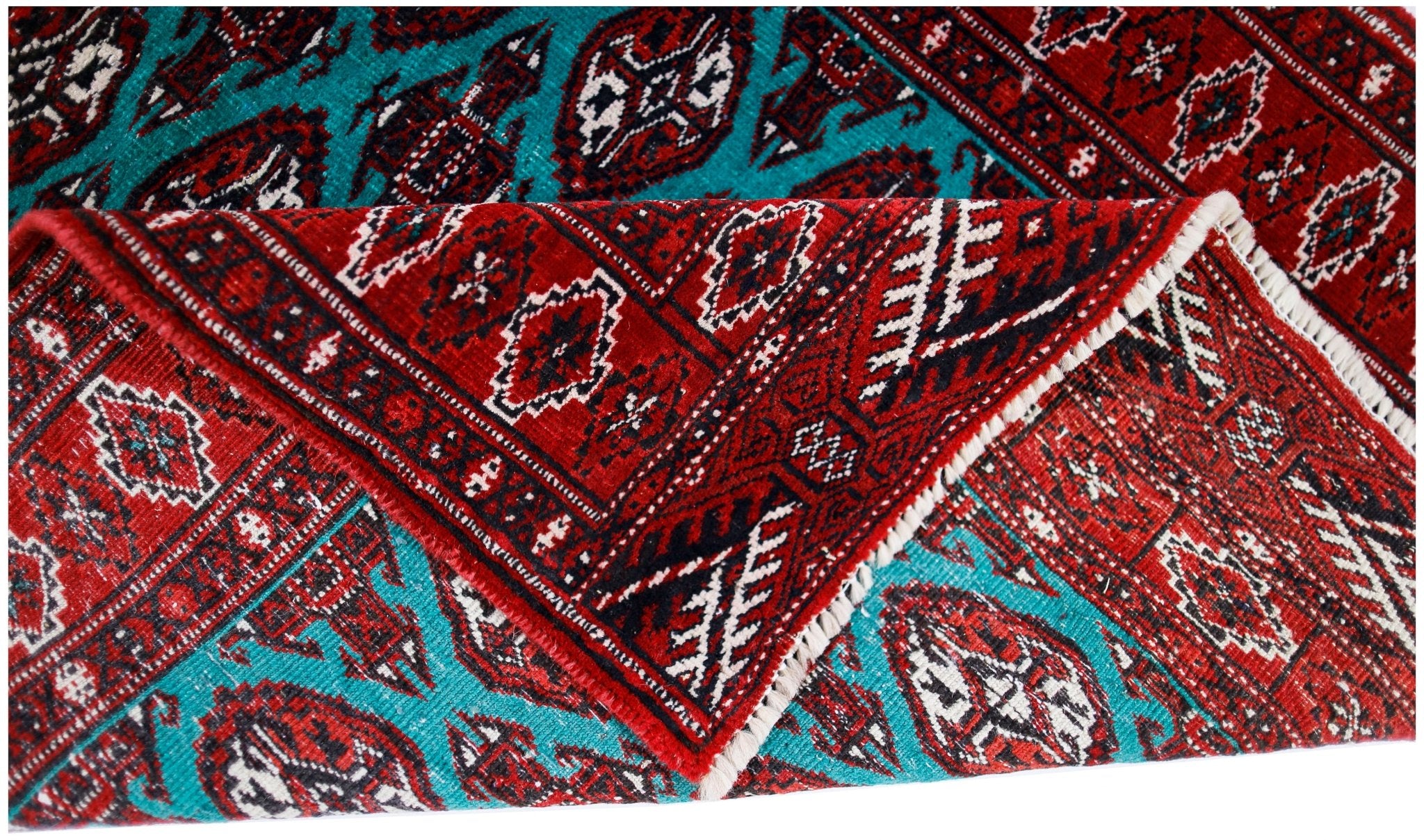 Handmade Vintage Princess Bokhara Rug | 111 x 97 cm | 3'8" x 3'2" - Najaf Rugs & Textile