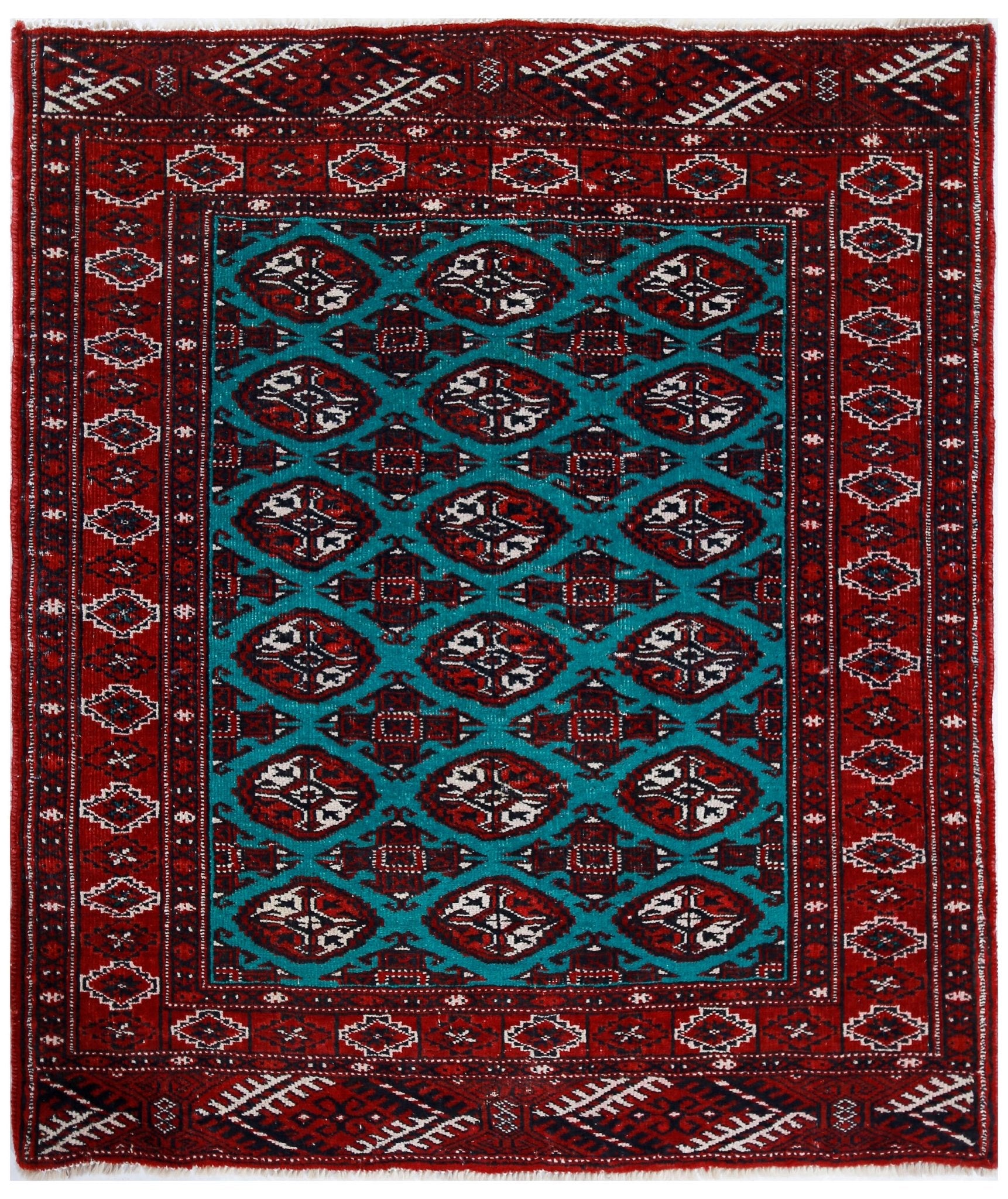 Handmade Vintage Princess Bokhara Rug | 111 x 97 cm | 3'8" x 3'2" - Najaf Rugs & Textile