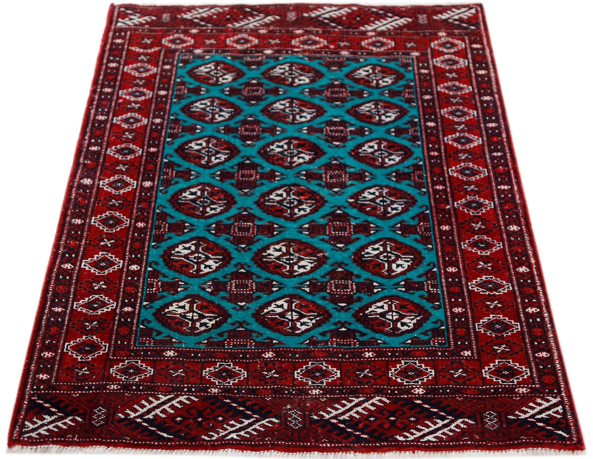 Handmade Vintage Princess Bokhara Rug | 111 x 97 cm | 3'8" x 3'2" - Najaf Rugs & Textile