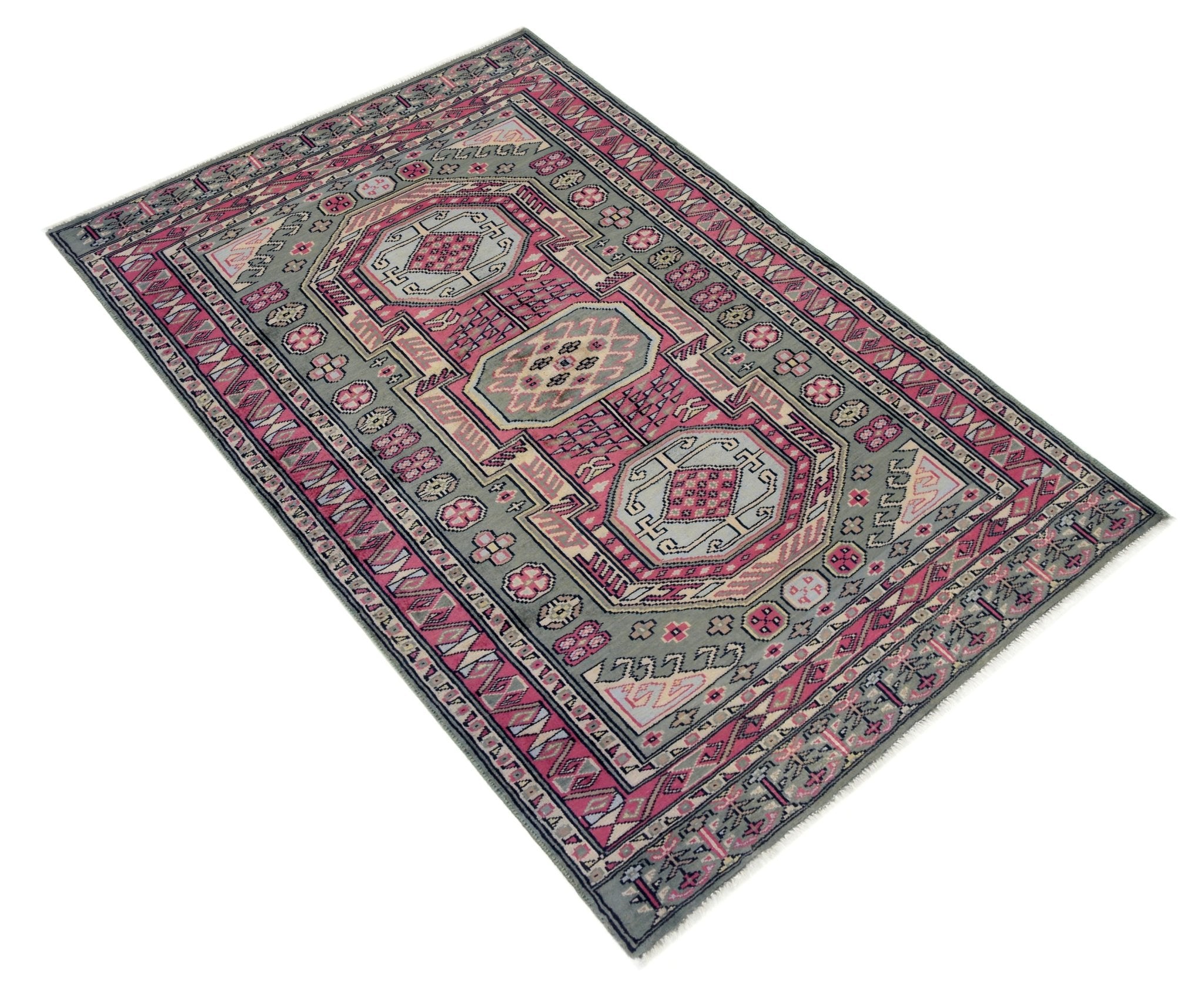 Handmade Vintage Princess Bokhara Rug | 116 x 77 cm | 3'10" x 2'6" - Najaf Rugs & Textile
