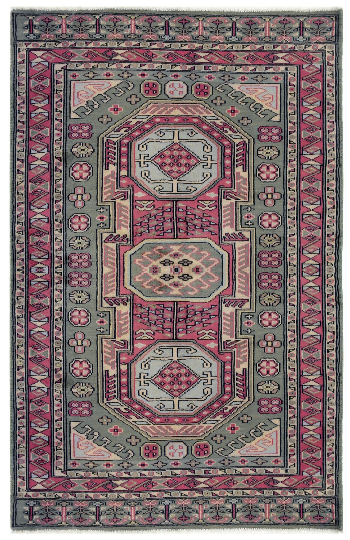 Handmade Vintage Princess Bokhara Rug | 116 x 77 cm | 3'10" x 2'6" - Najaf Rugs & Textile